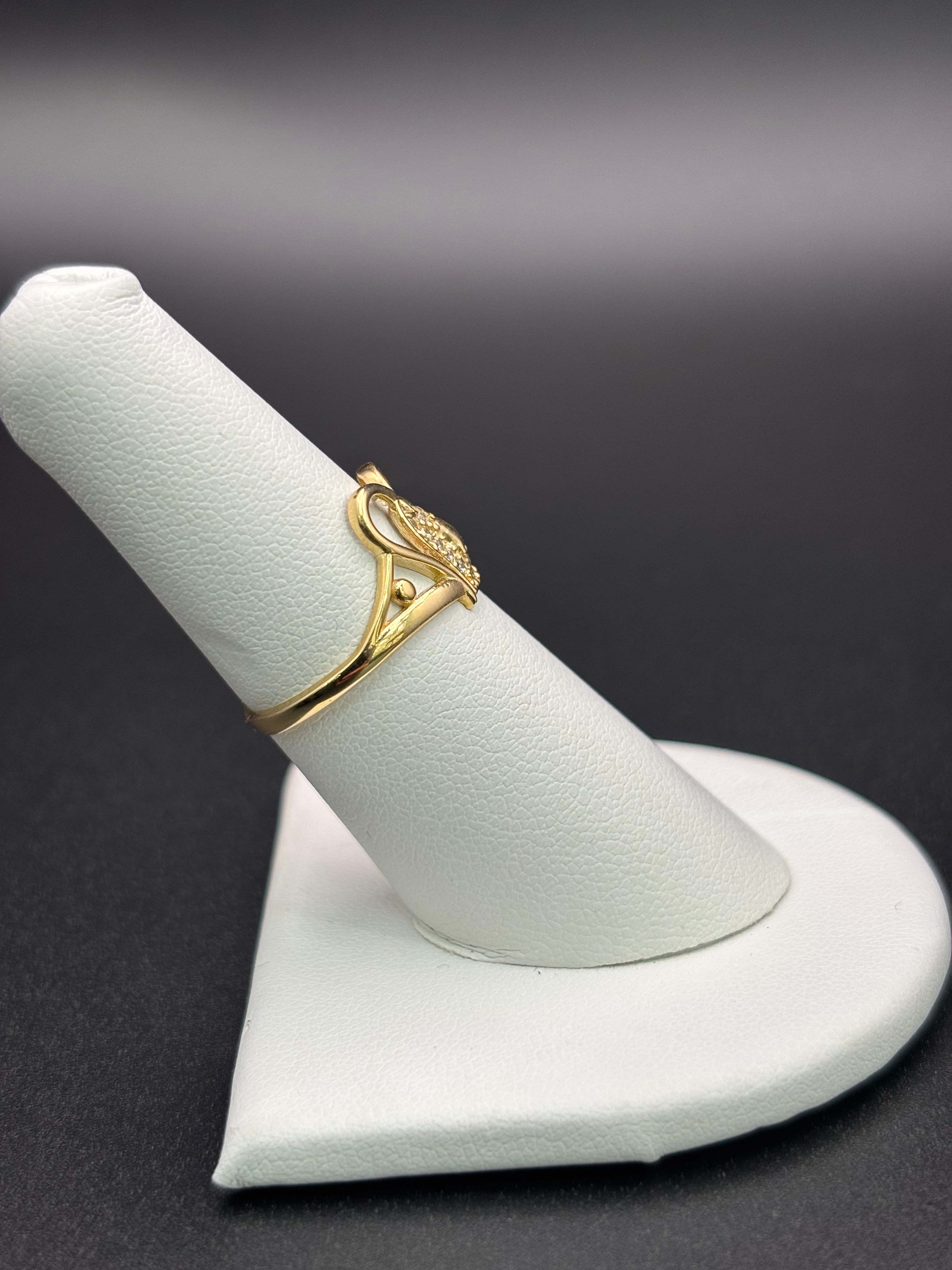 14k Solid Gold Ring Hearts