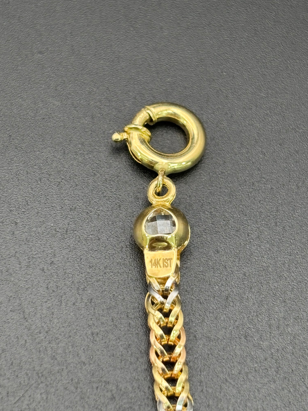 14k Solid Gold Bracelet Link Three Butterfly