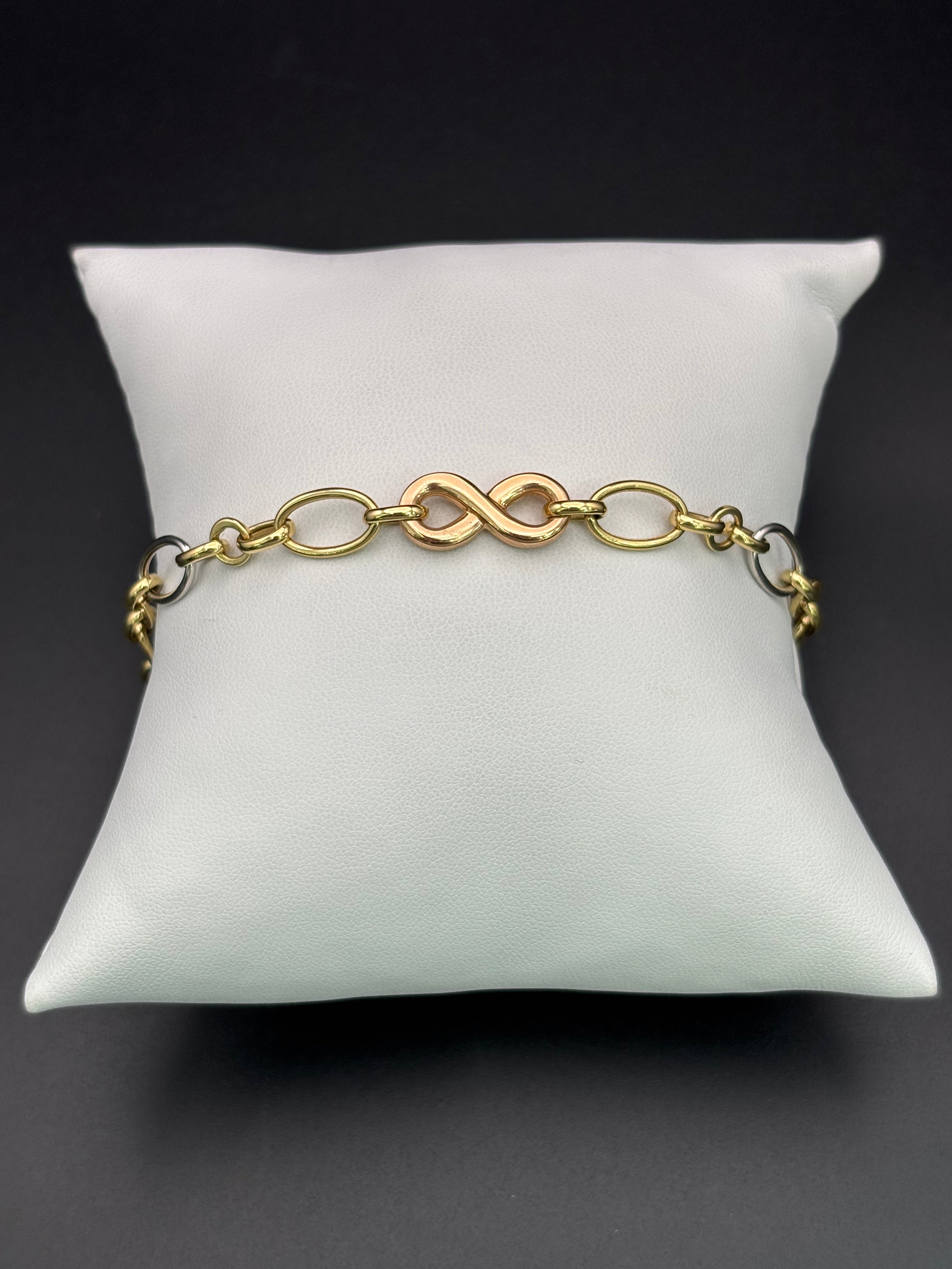 14k Solid Gold Bracelet Link Infinity