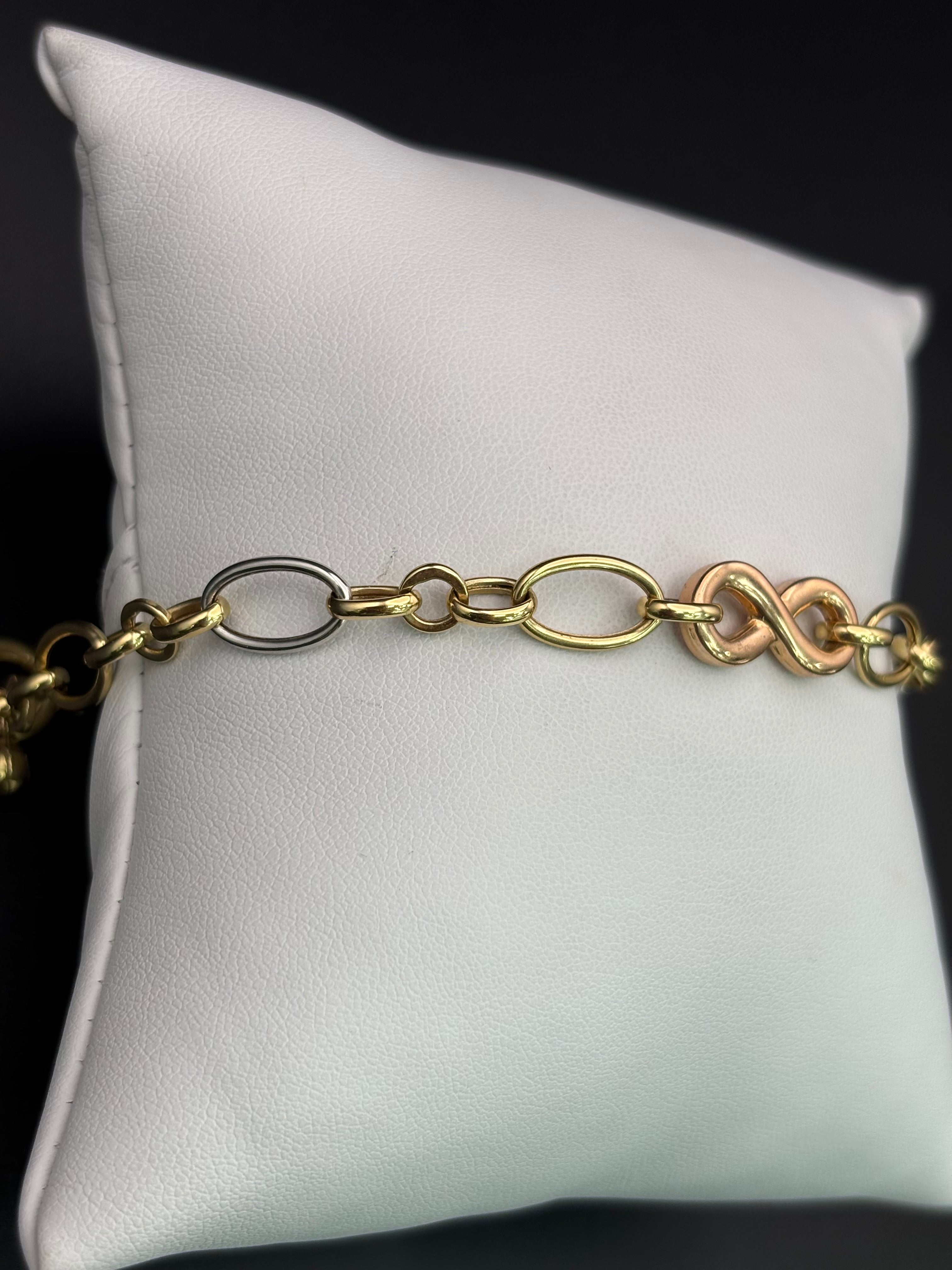 14k Solid Gold Bracelet Link Infinity