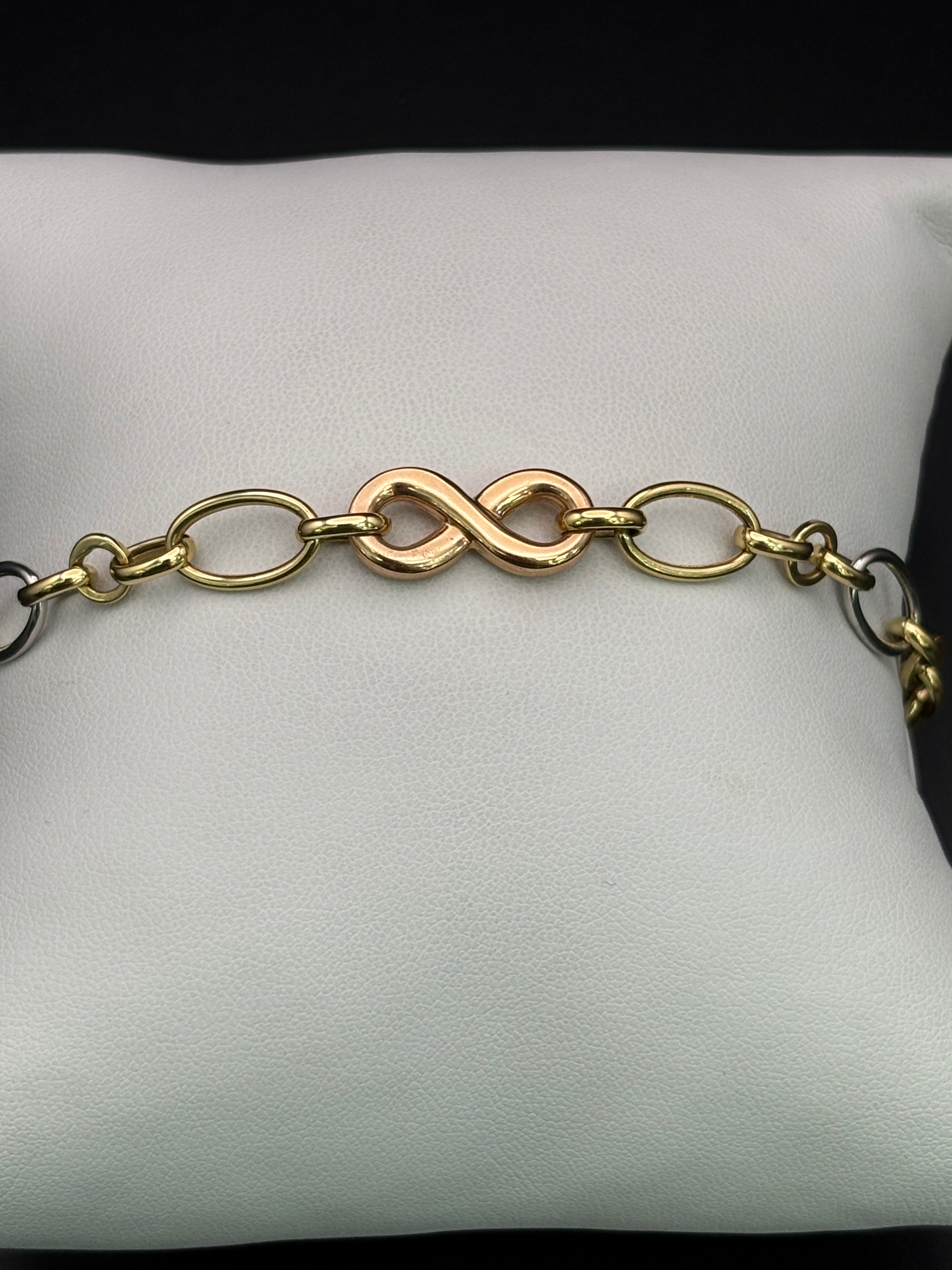 14k Solid Gold Bracelet Link Infinity