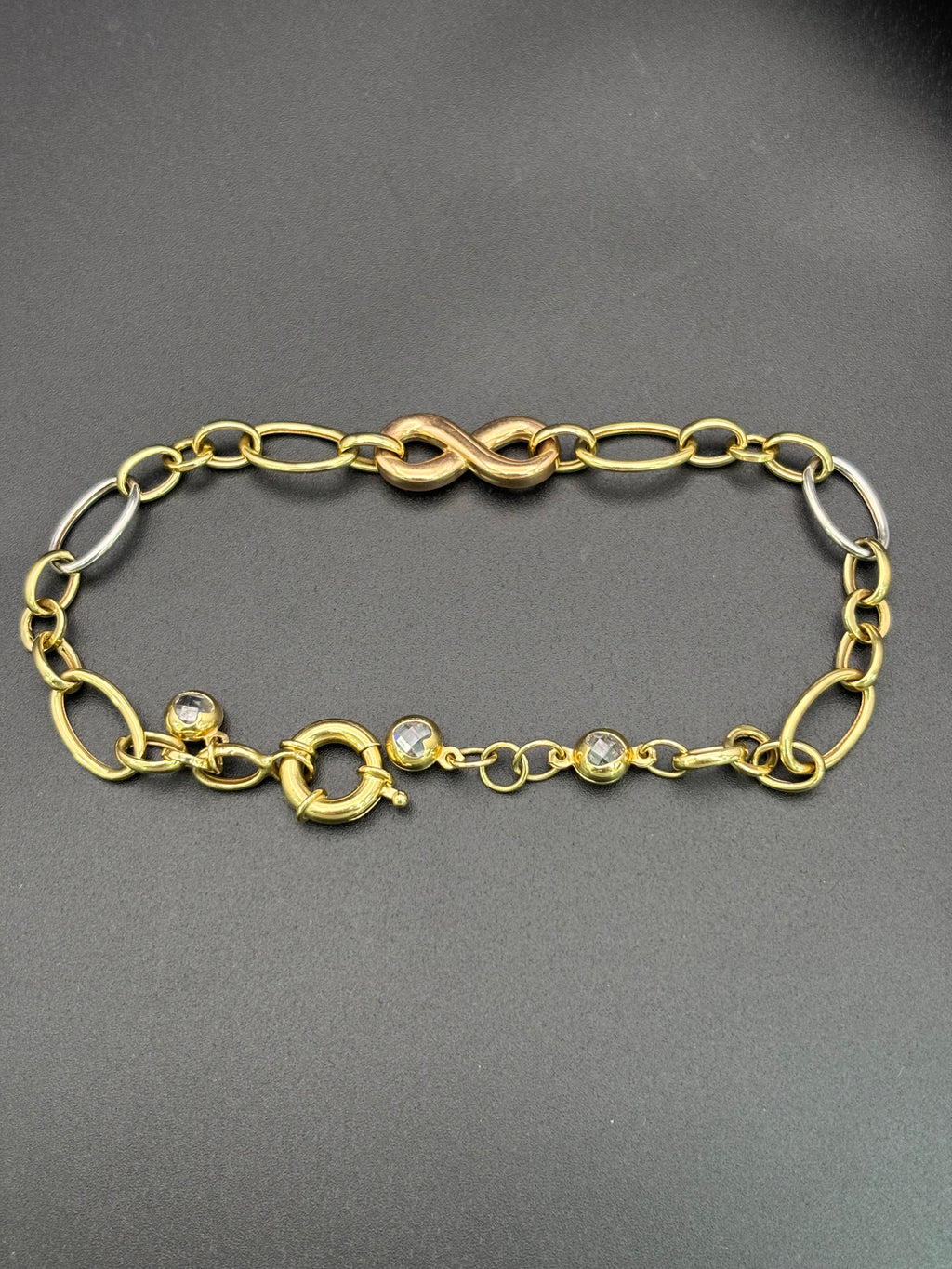 14k Solid Gold Bracelet Link Infinity