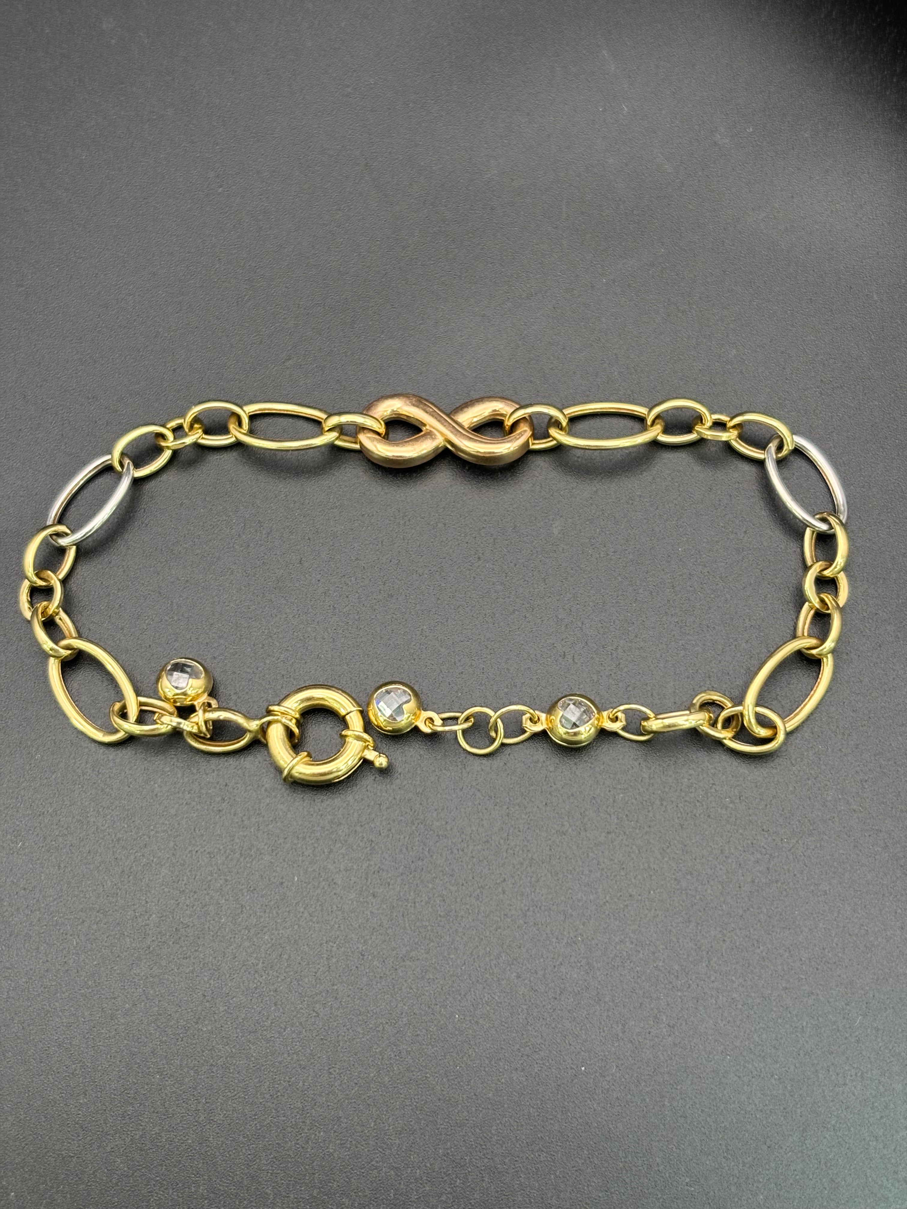 14k Solid Gold Bracelet Link Infinity