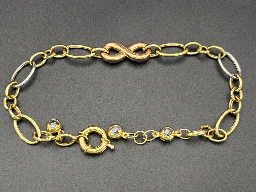 14k Solid Gold Bracelet Link Infinity