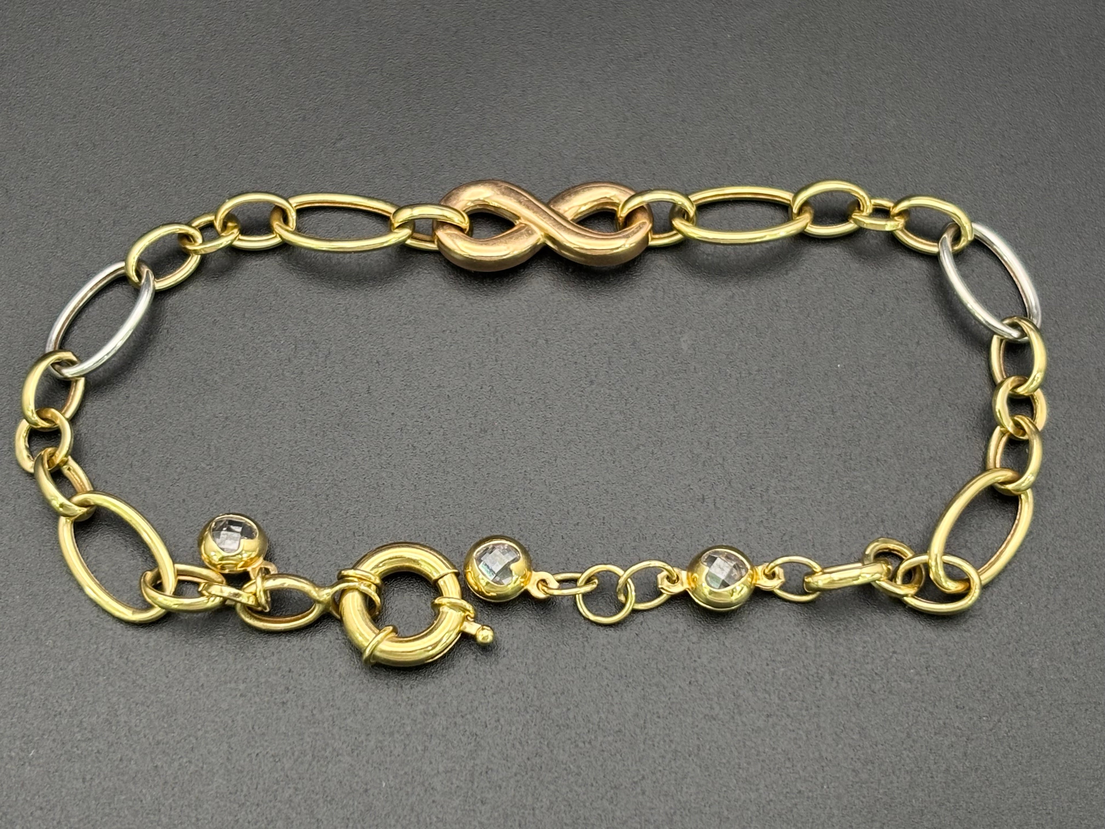 14k Solid Gold Bracelet Link Infinity