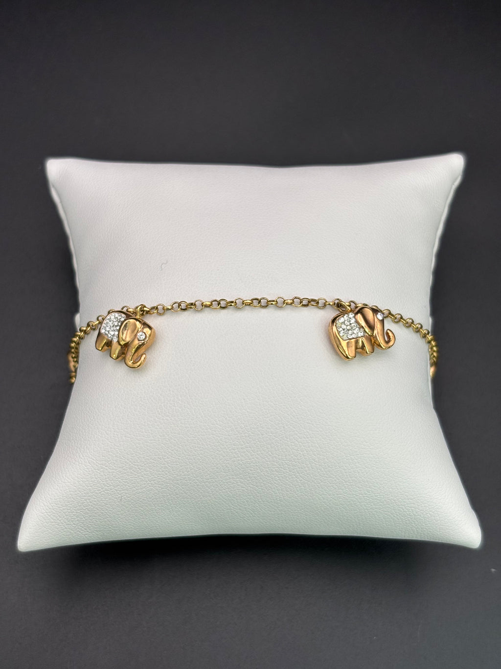 14k Solid Gold Bracelet Link Elephants