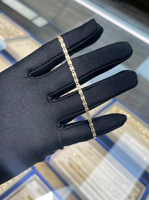14K Gold 3 Tone Valentino Bracelet