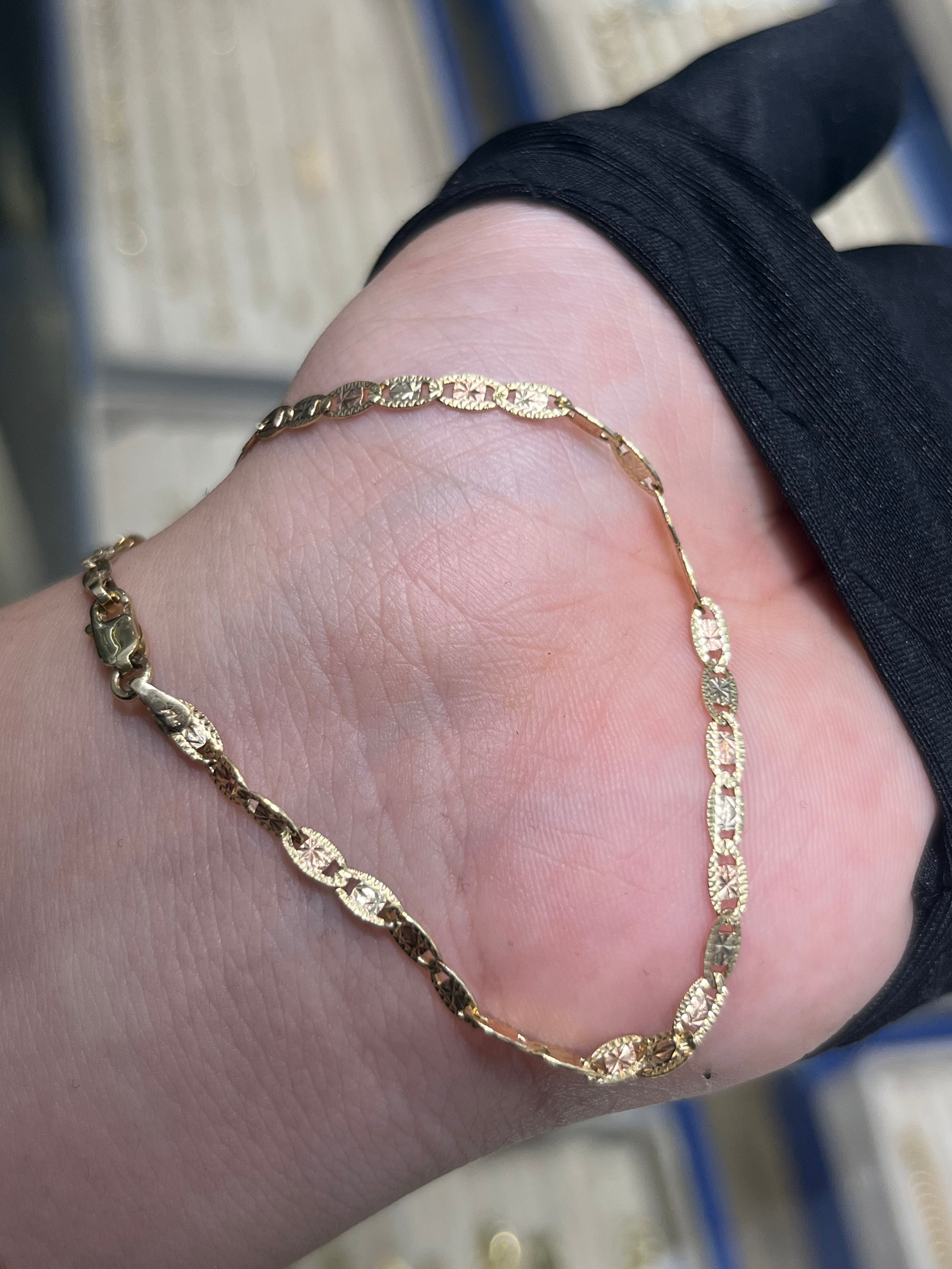 14K Gold 3 Tone Valentino Bracelet