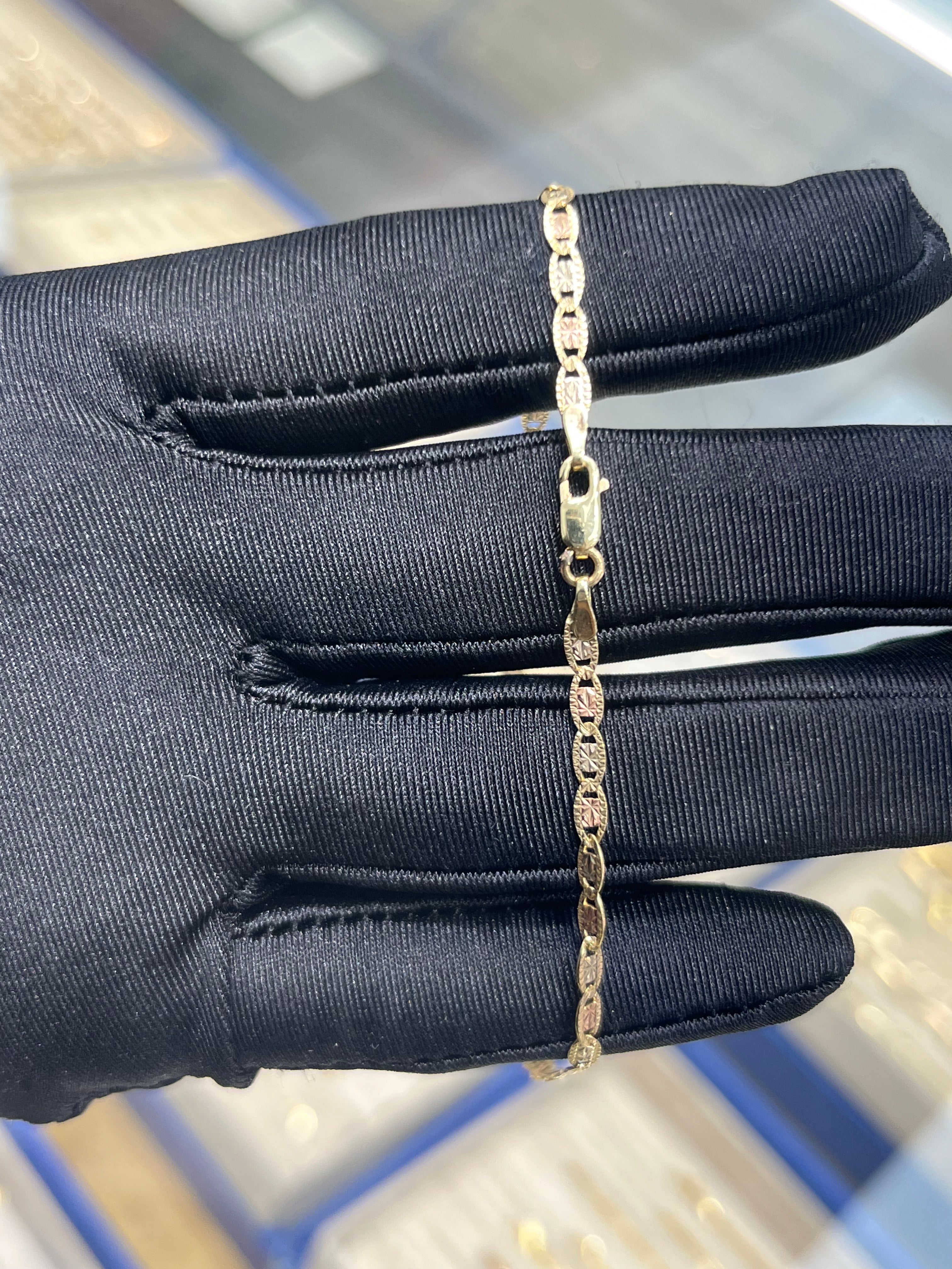 14K Gold 3 Tone Valentino Bracelet