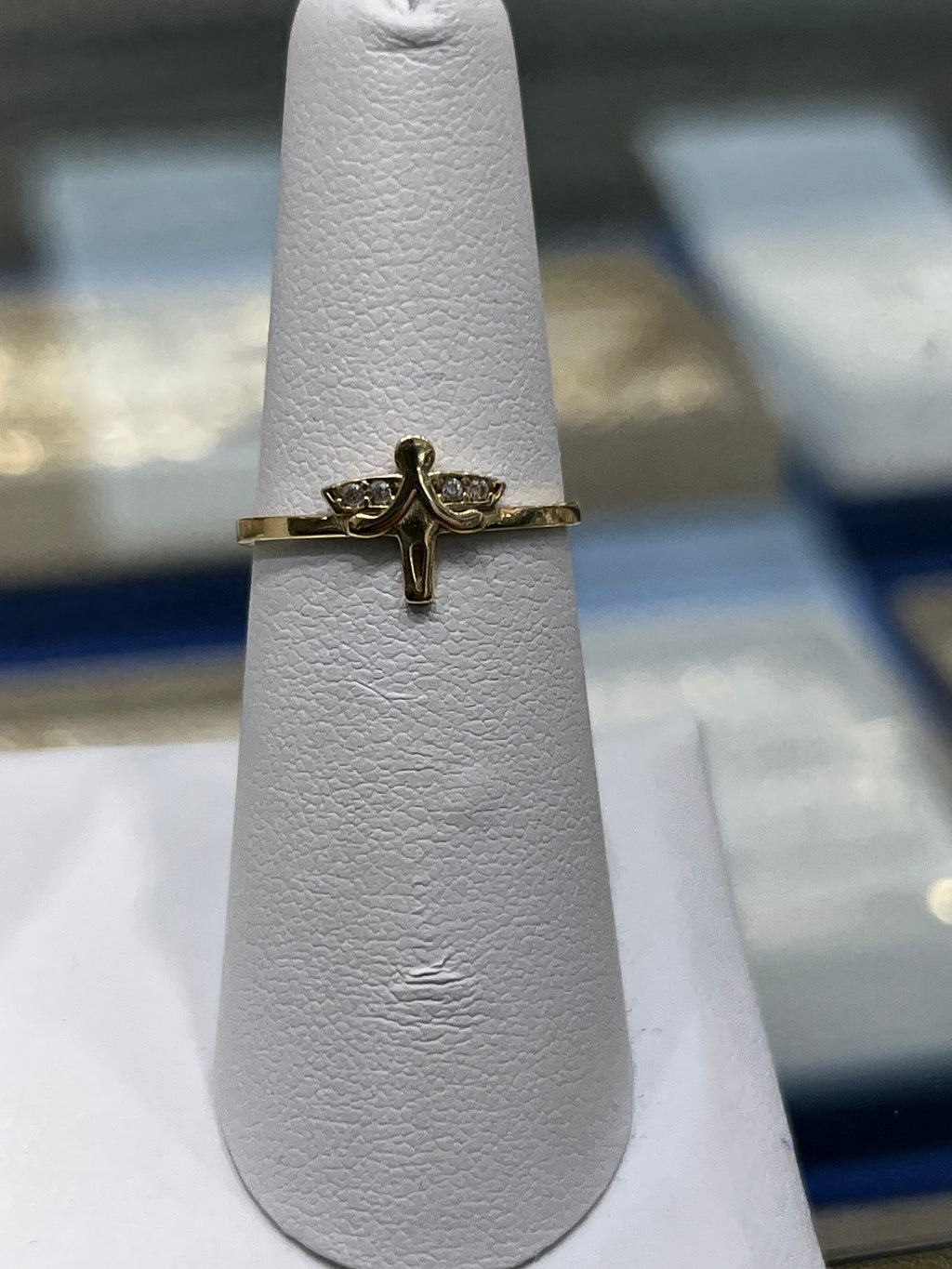 14K Gold Angel Ring
