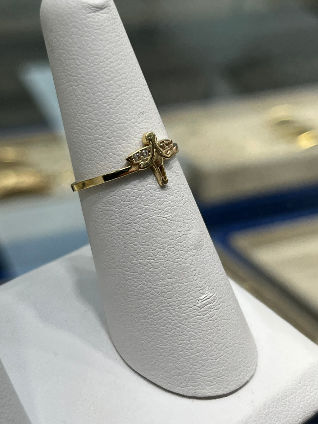 14K Gold Angel Ring