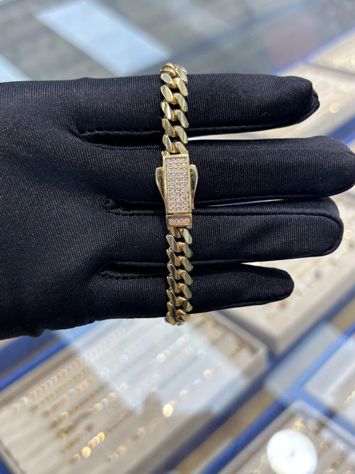 14K Cuban Link Chain Bracelet