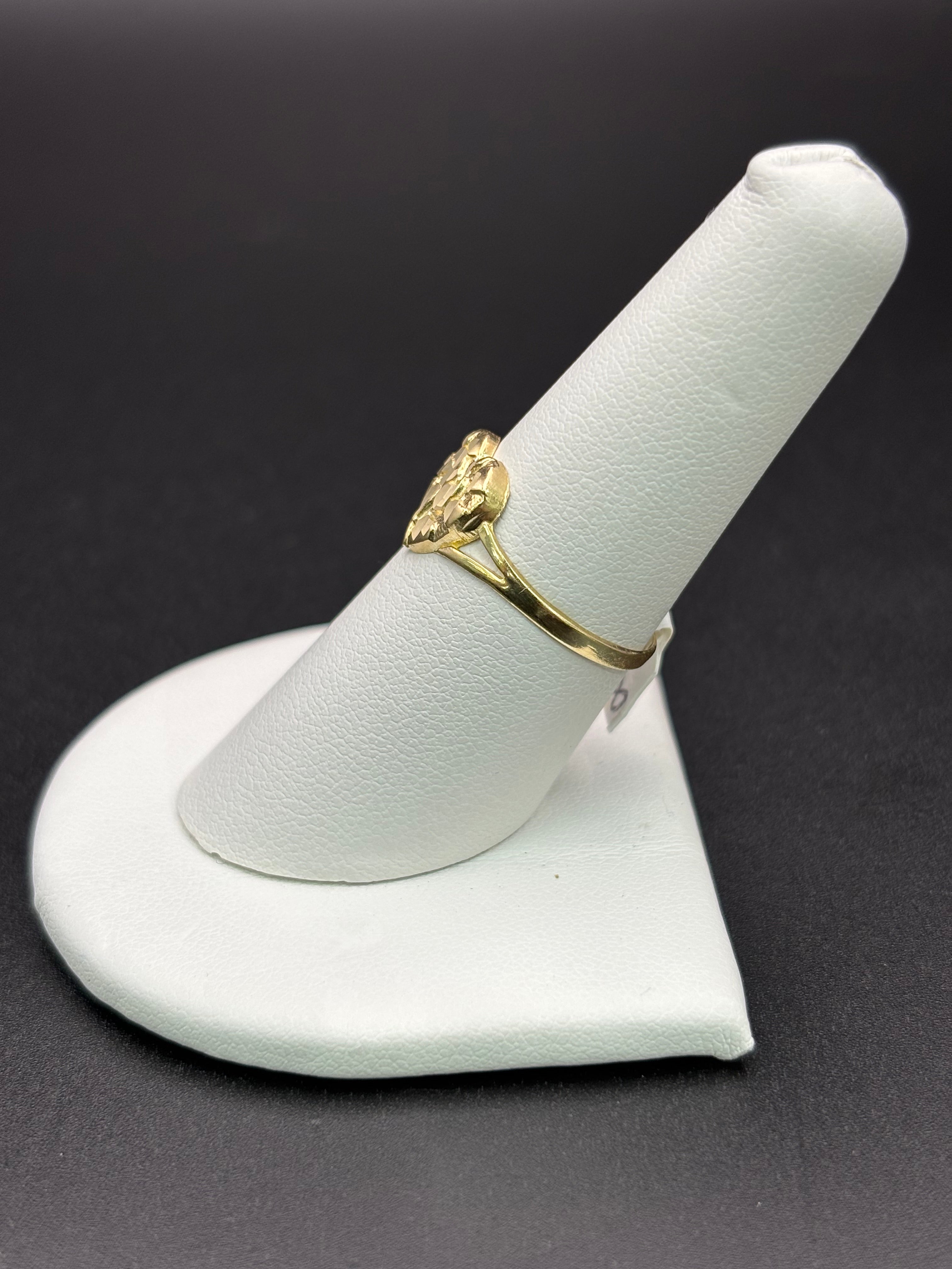 10k Solid Gold Nugget Ring Heart