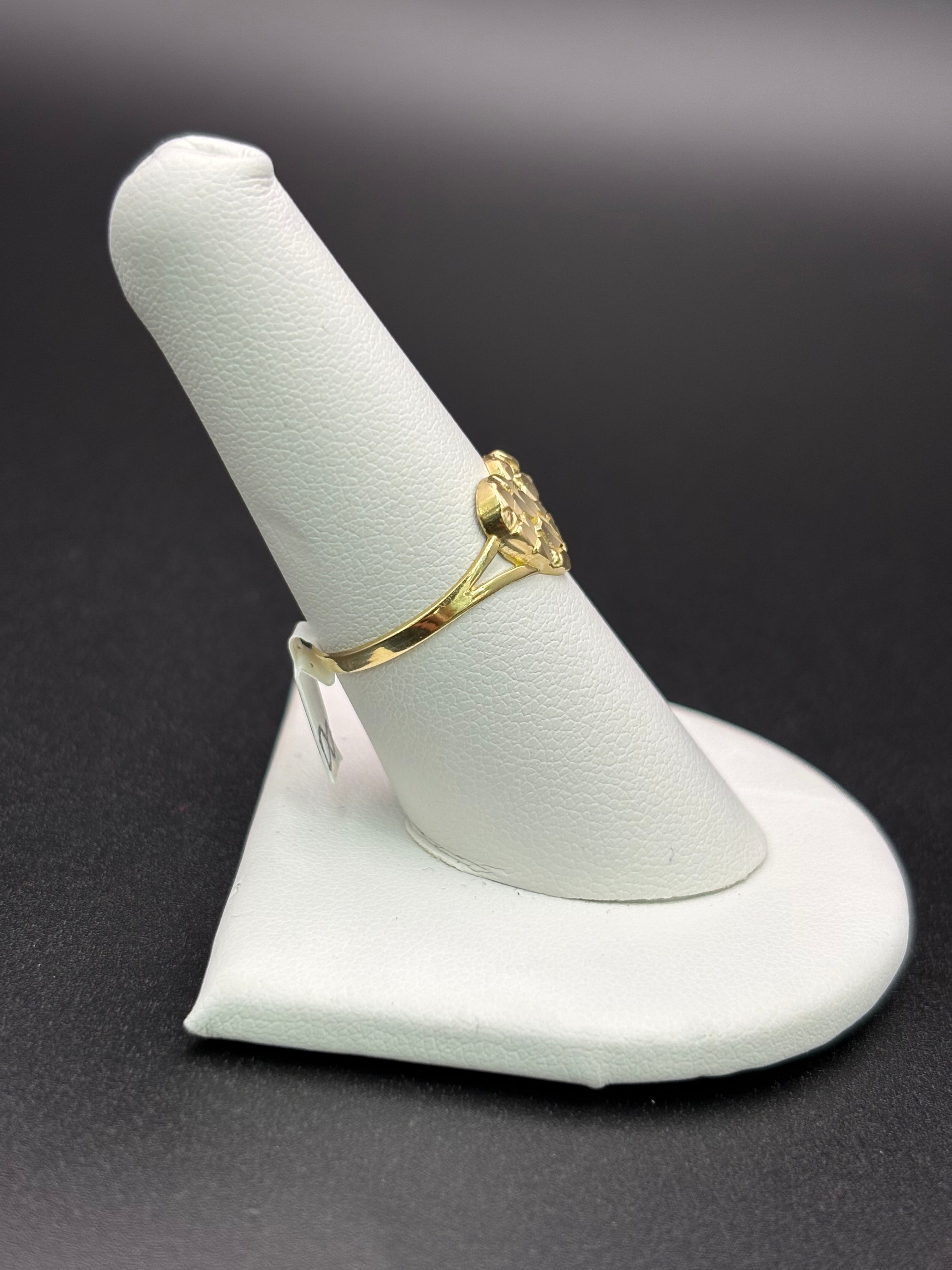 10k Solid Gold Nugget Ring Heart