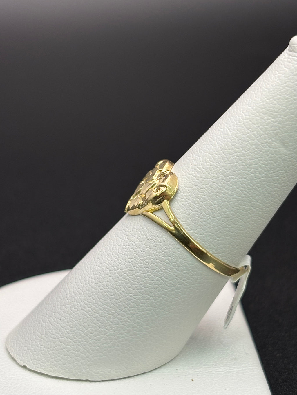 10k Solid Gold Nugget Ring Heart