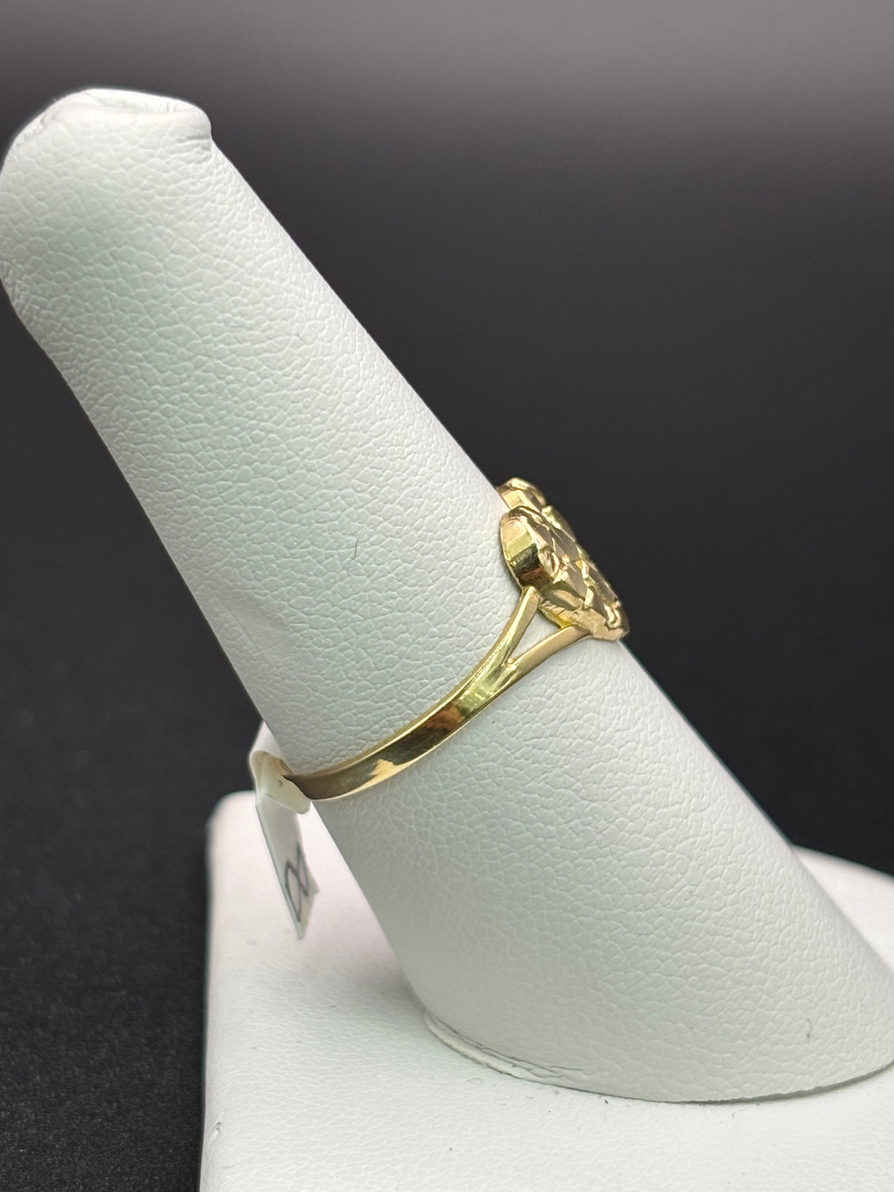10k Solid Gold Nugget Ring Heart