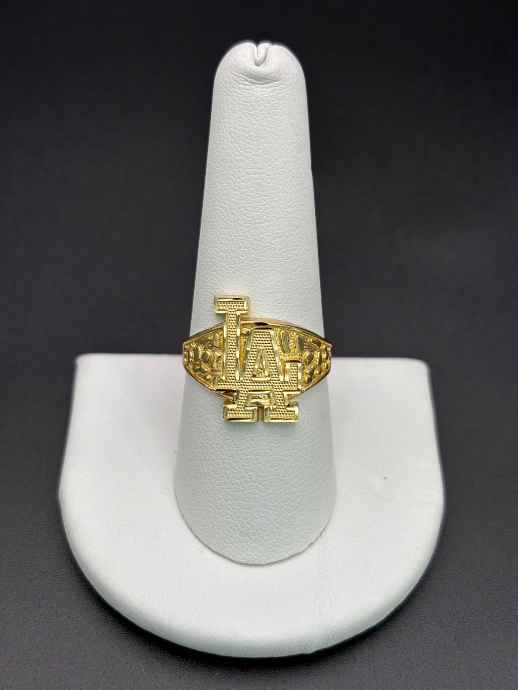 14k Solid Gold Nugget Ring LA