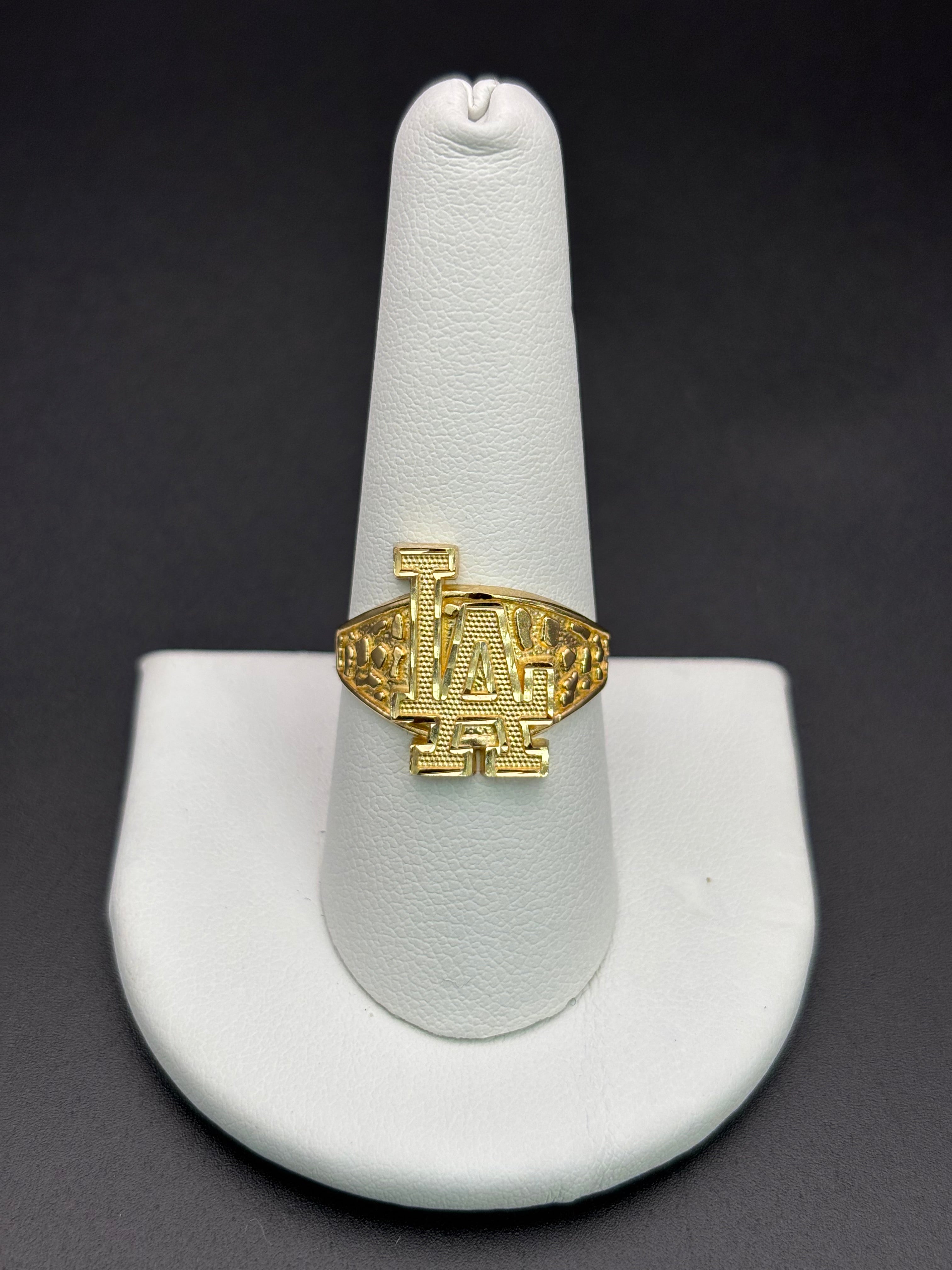 14k Solid Gold Nugget Ring LA