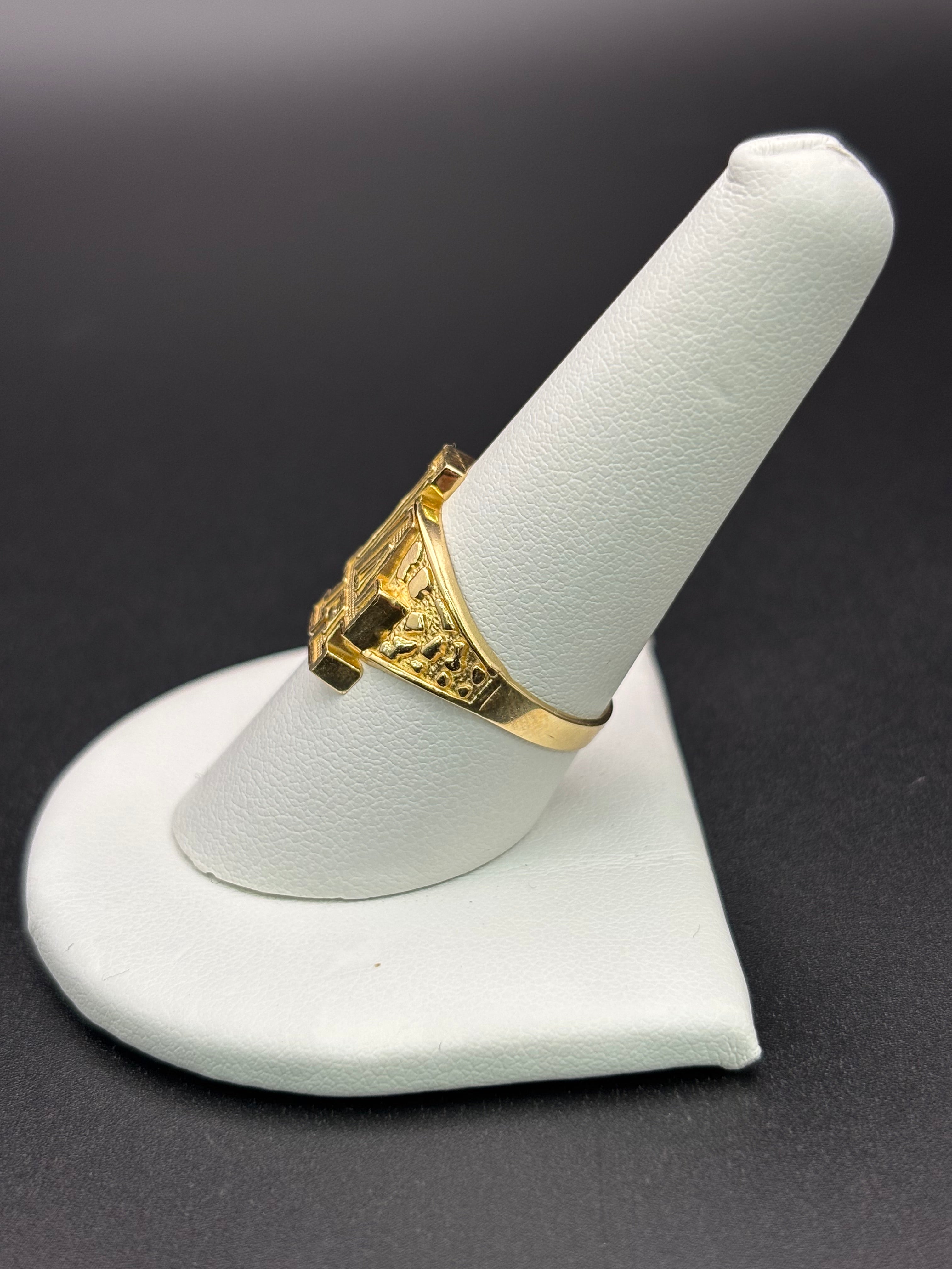 14k Solid Gold Nugget Ring LA