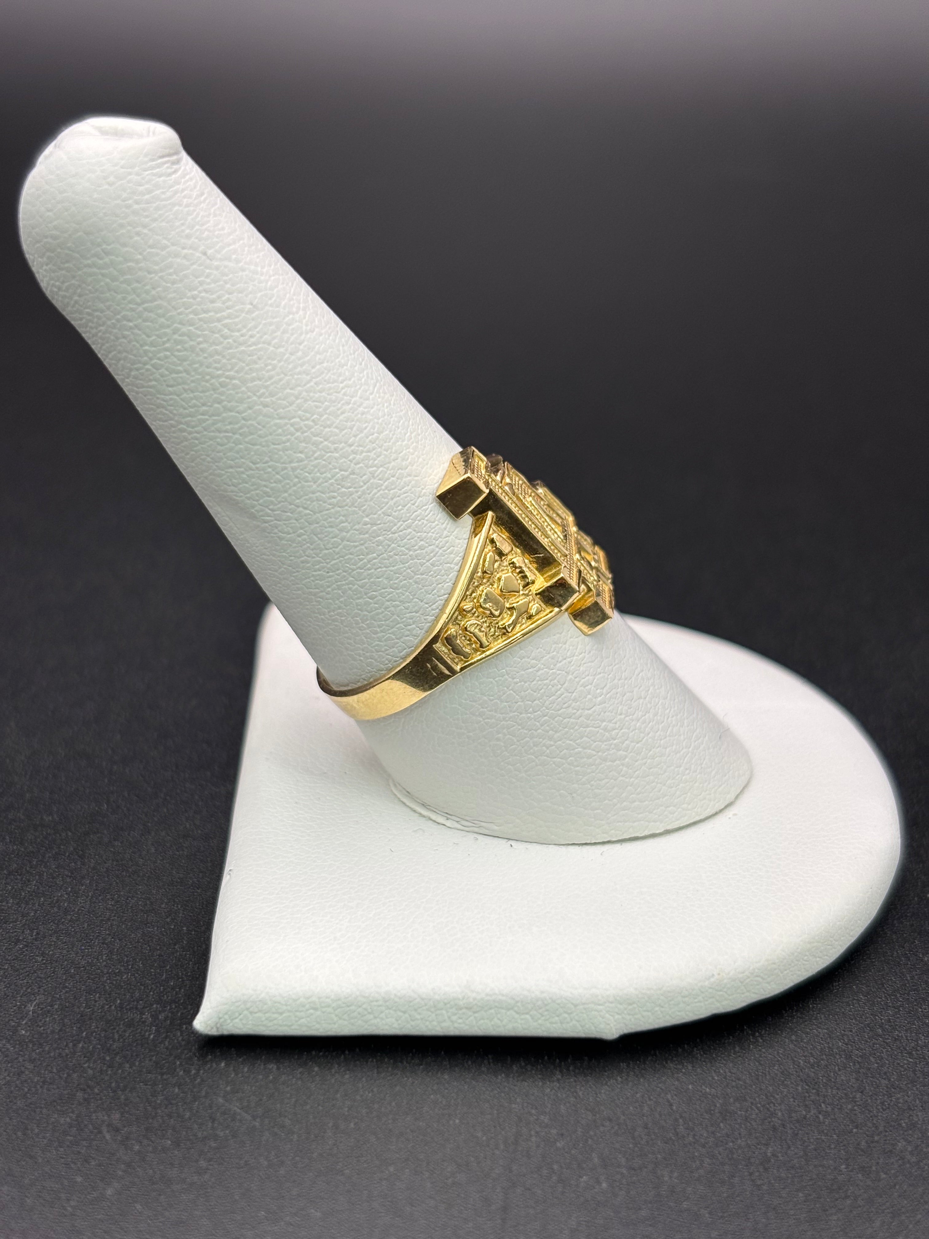 14k Solid Gold Nugget Ring LA