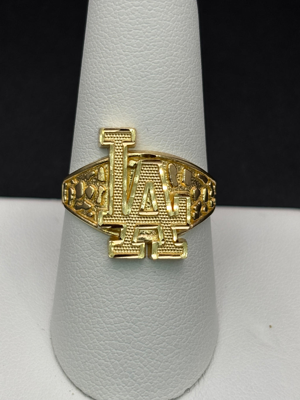 14k Solid Gold Nugget Ring LA