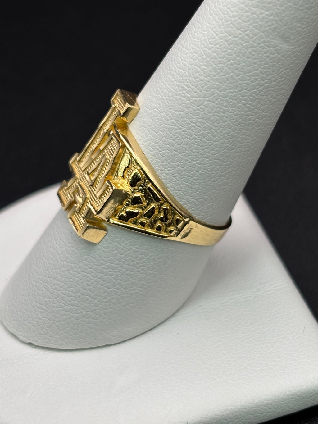 14k Solid Gold Nugget Ring LA