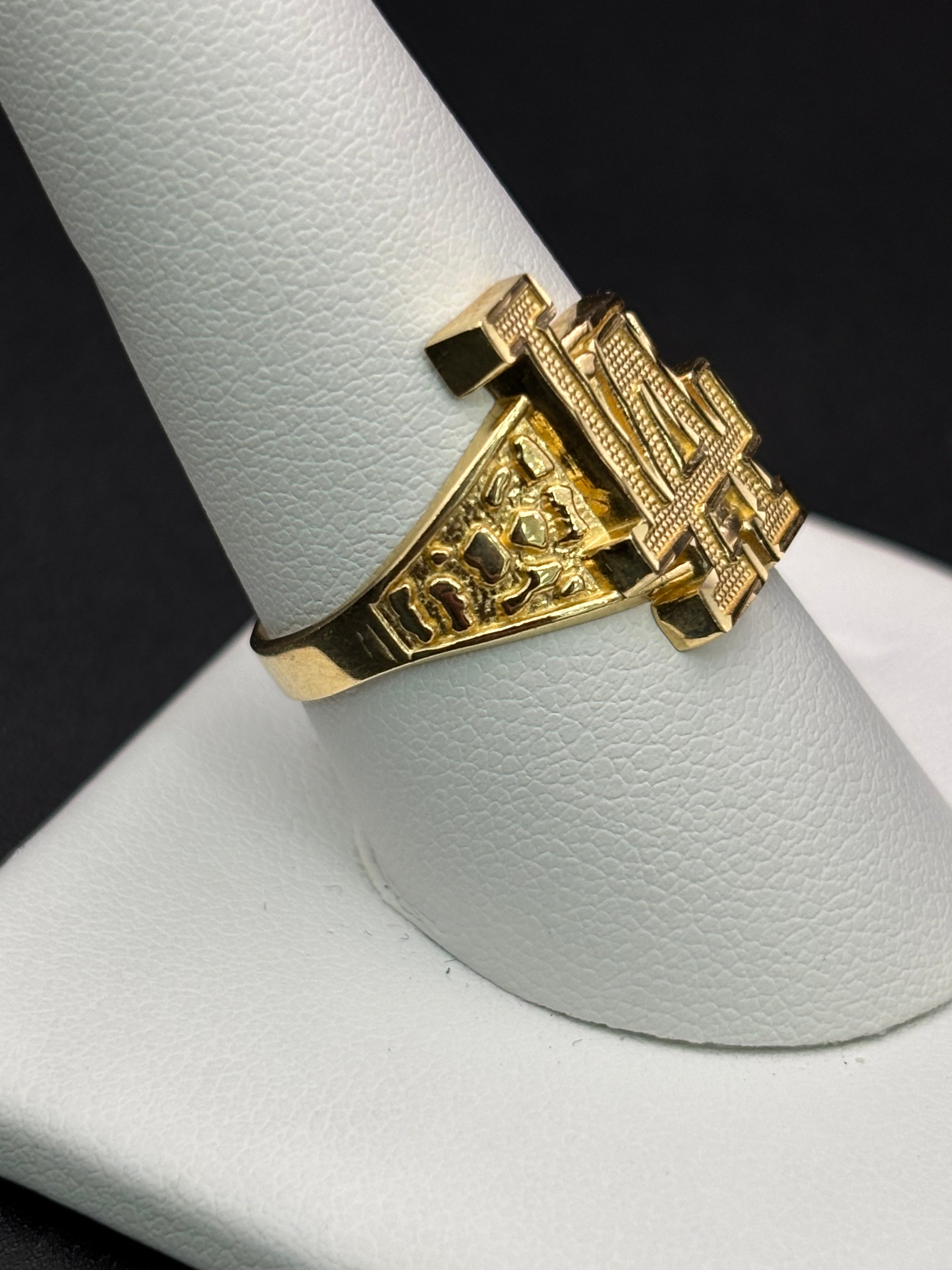 14k Solid Gold Nugget Ring LA