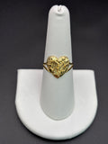 14k Solid Gold Nugget Ring Heart
