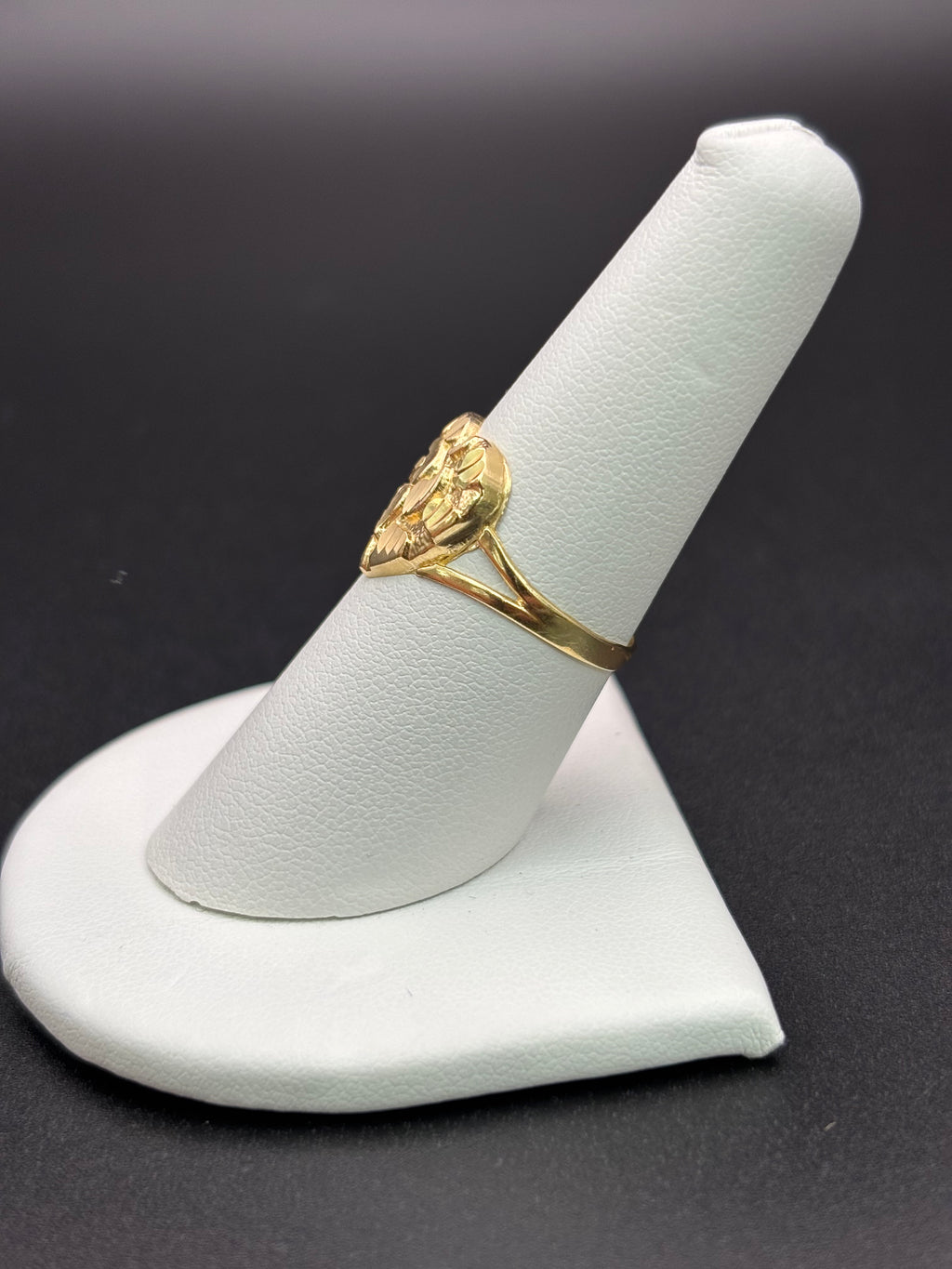 14k Solid Gold Nugget Ring Heart