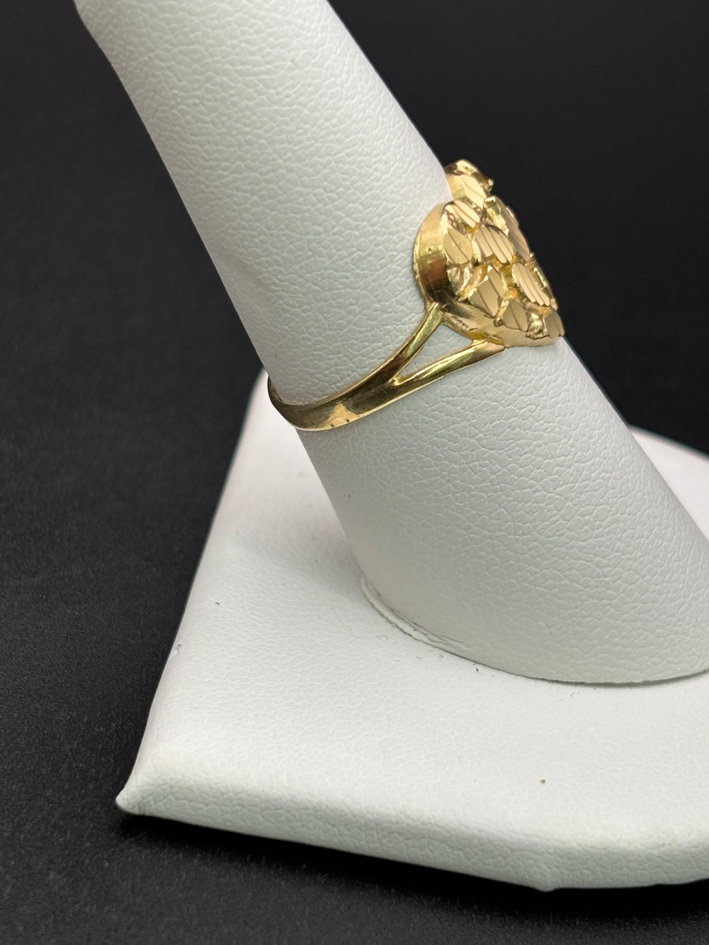 14k Solid Gold Nugget Ring Heart