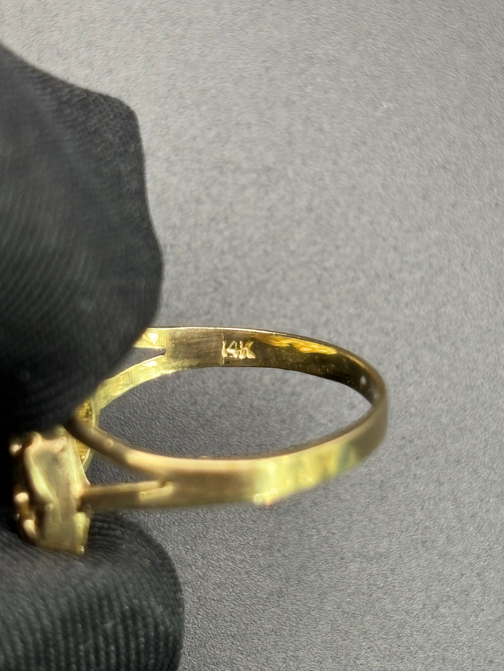 14k Solid Gold Nugget Ring Heart