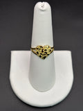 14k Solid Gold Nugget Ring Heart