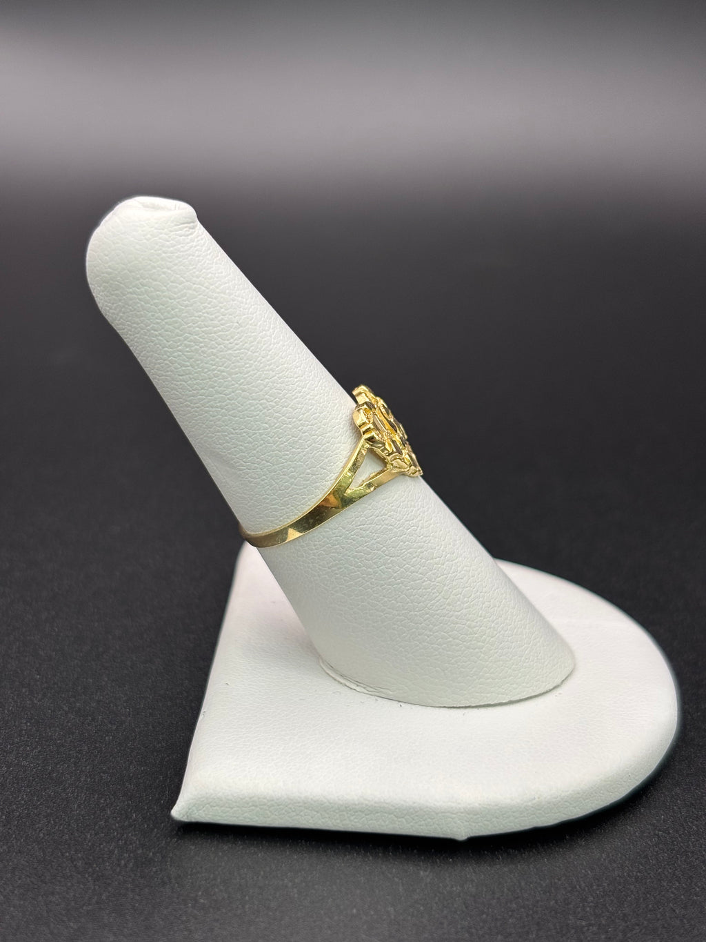14k Solid Gold Nugget Ring Heart