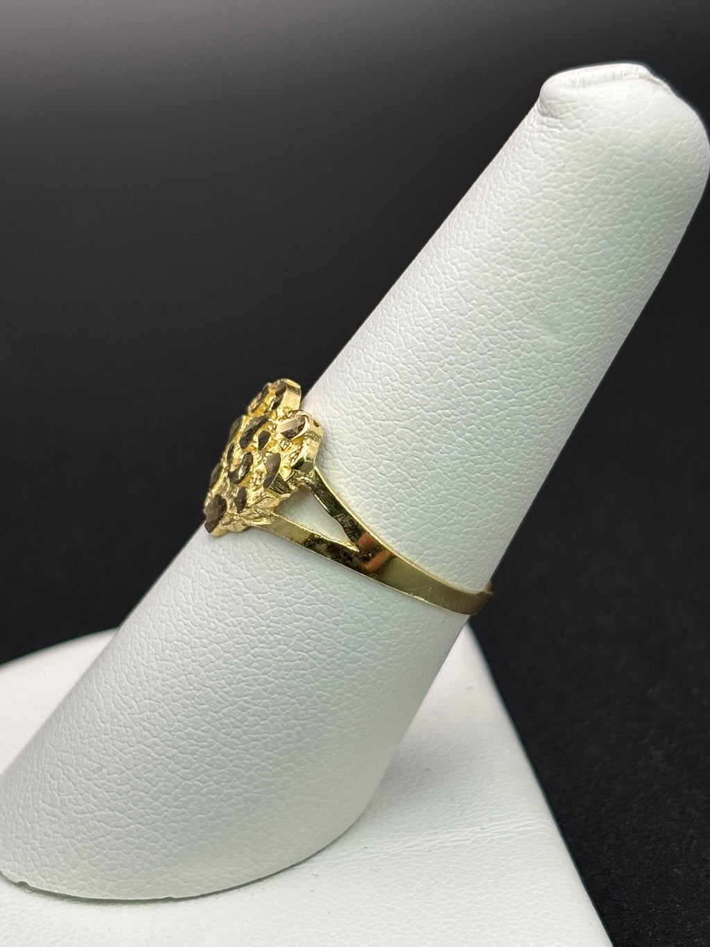 14k Solid Gold Nugget Ring Heart