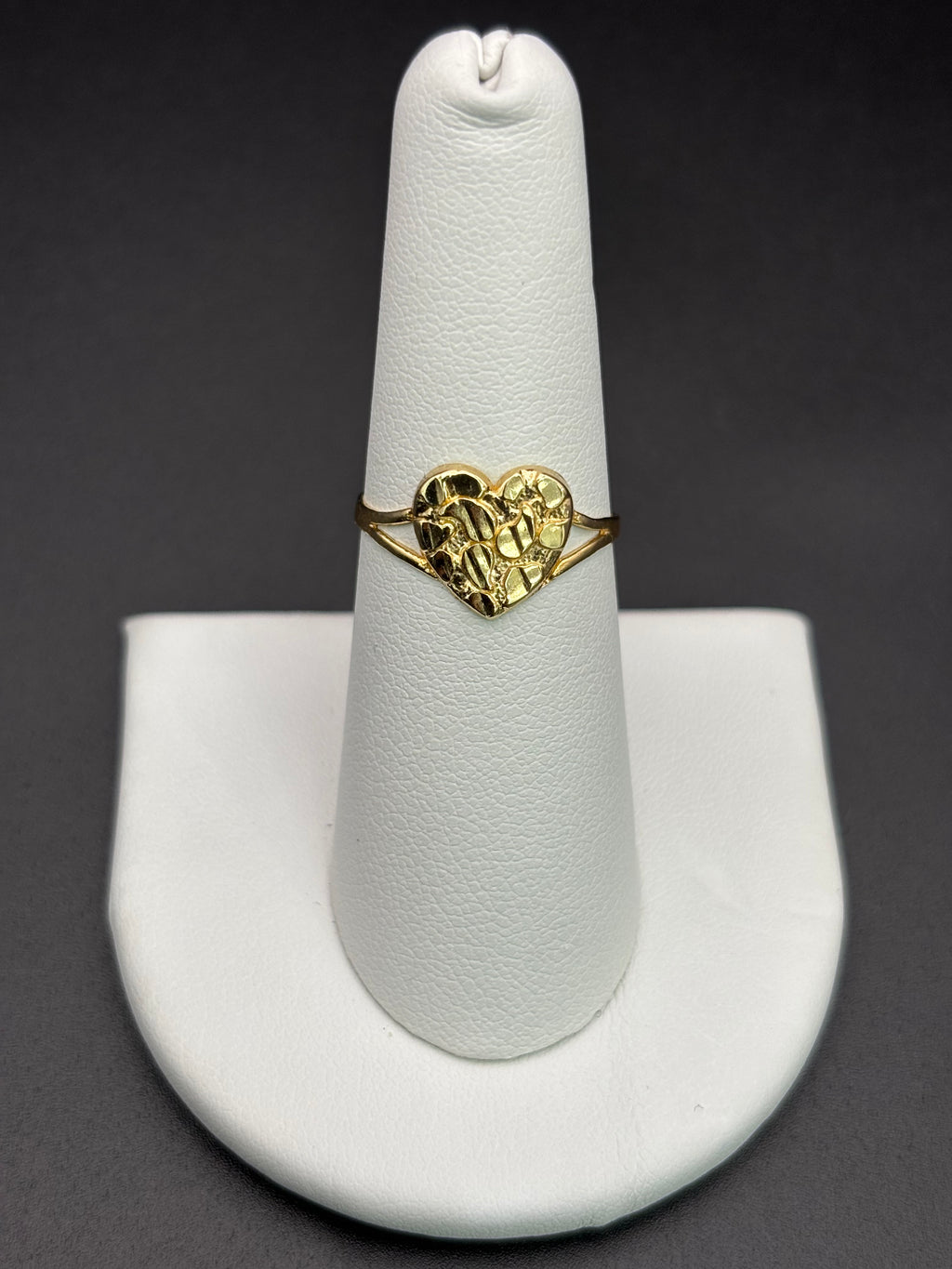 14k Solid Gold Nugget Ring Heart