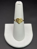 14k Solid Gold Nugget Ring Heart