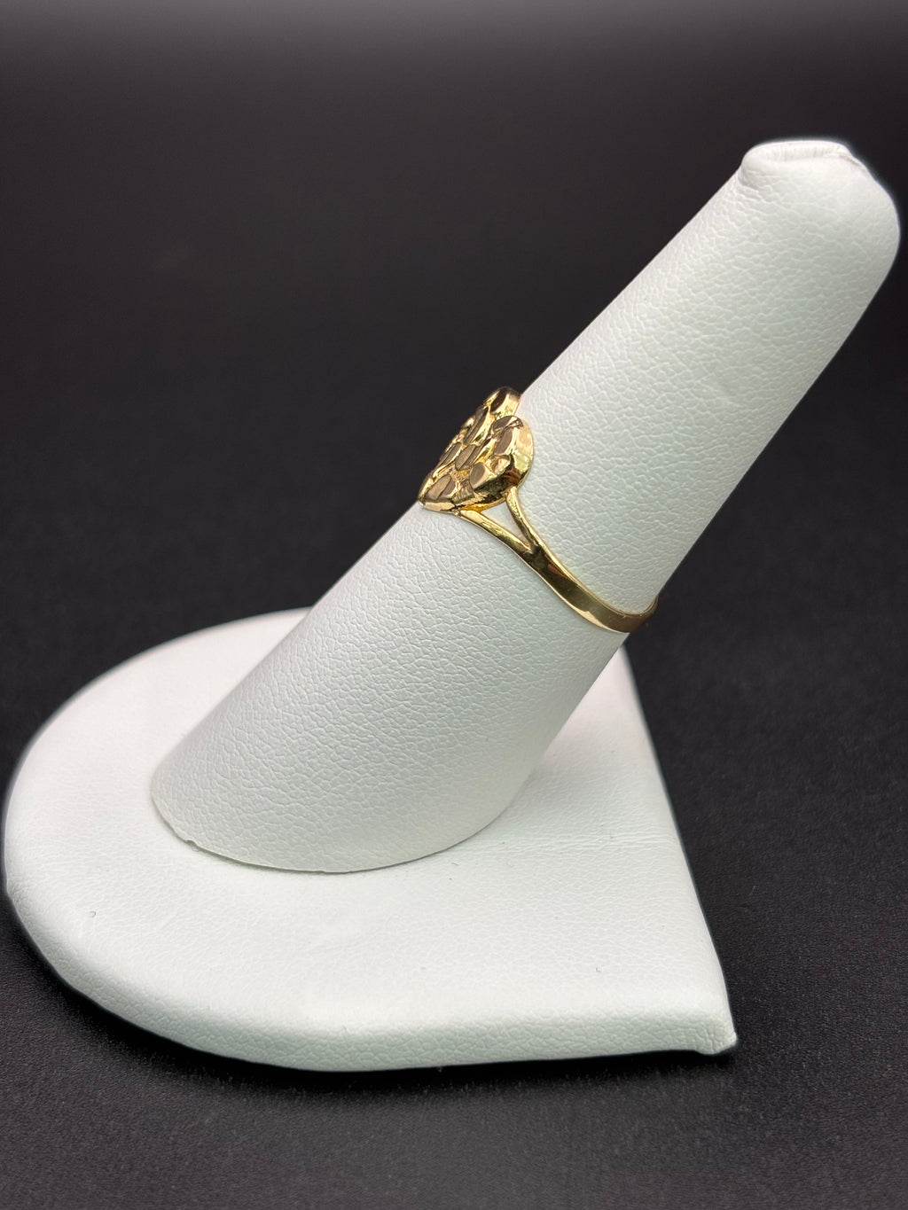 14k Solid Gold Nugget Ring Heart