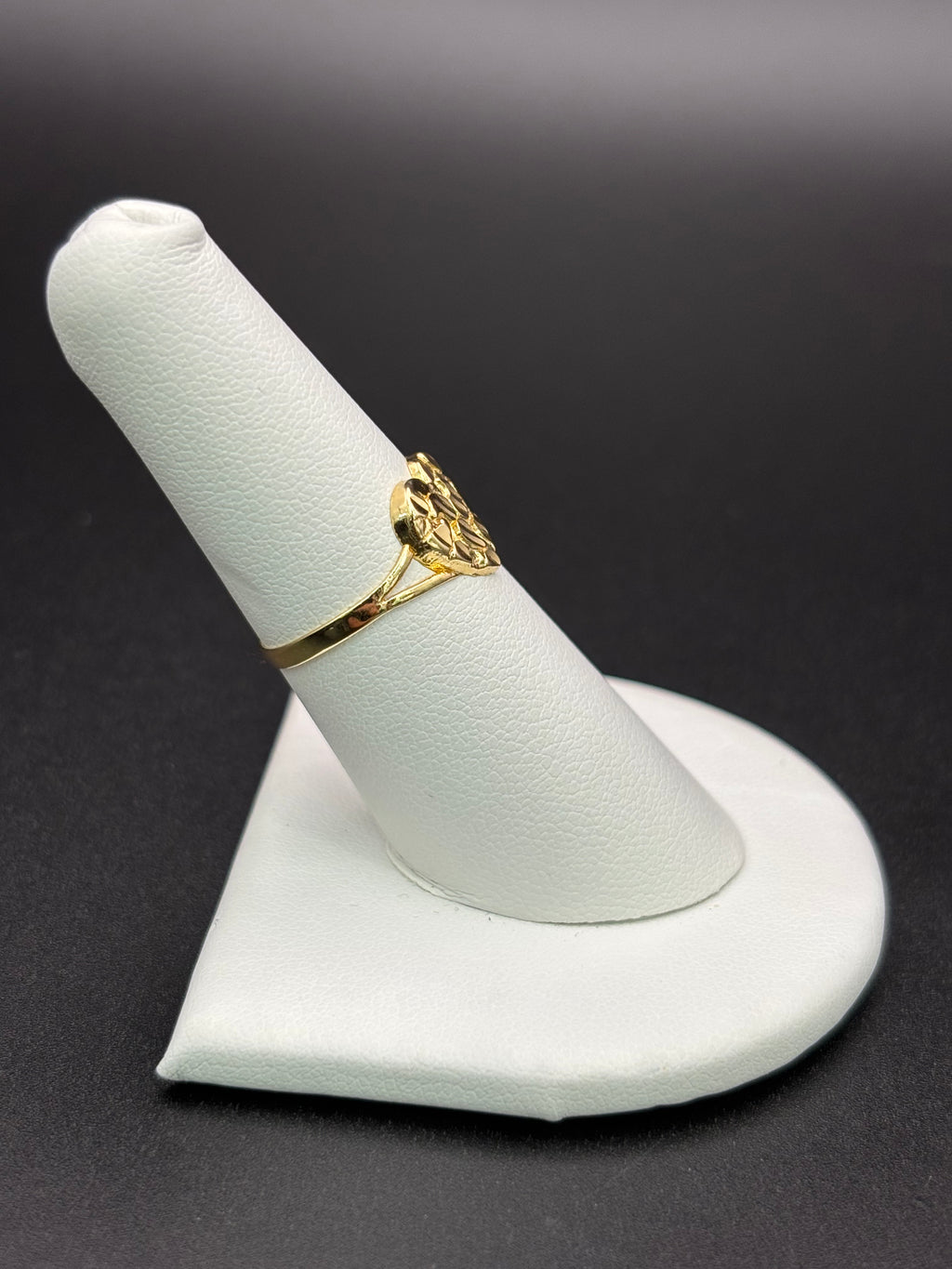 14k Solid Gold Nugget Ring Heart