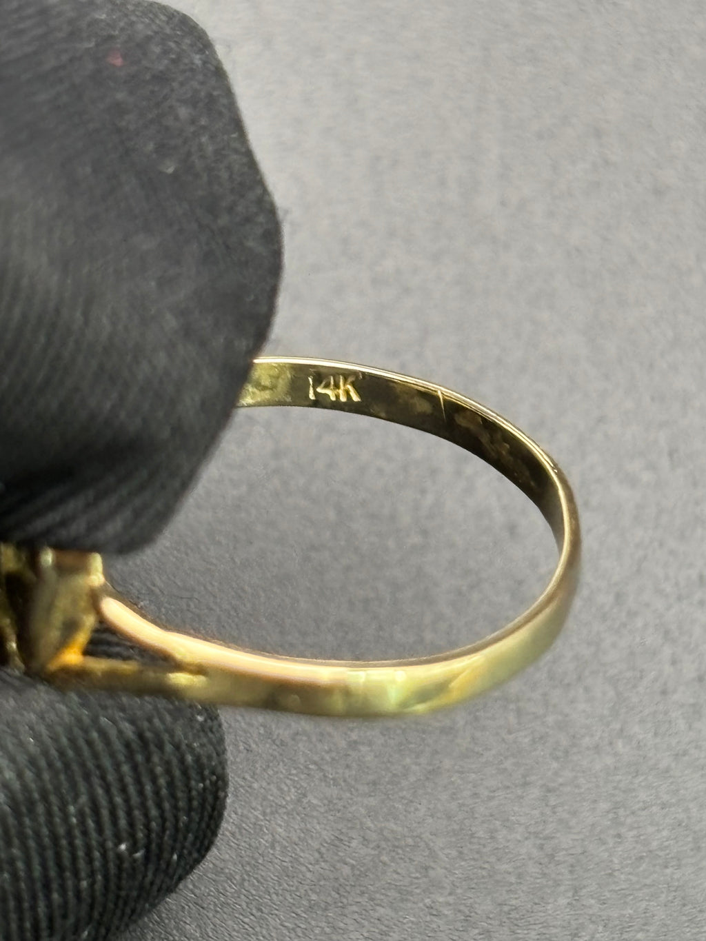 14k Solid Gold Nugget Ring Heart