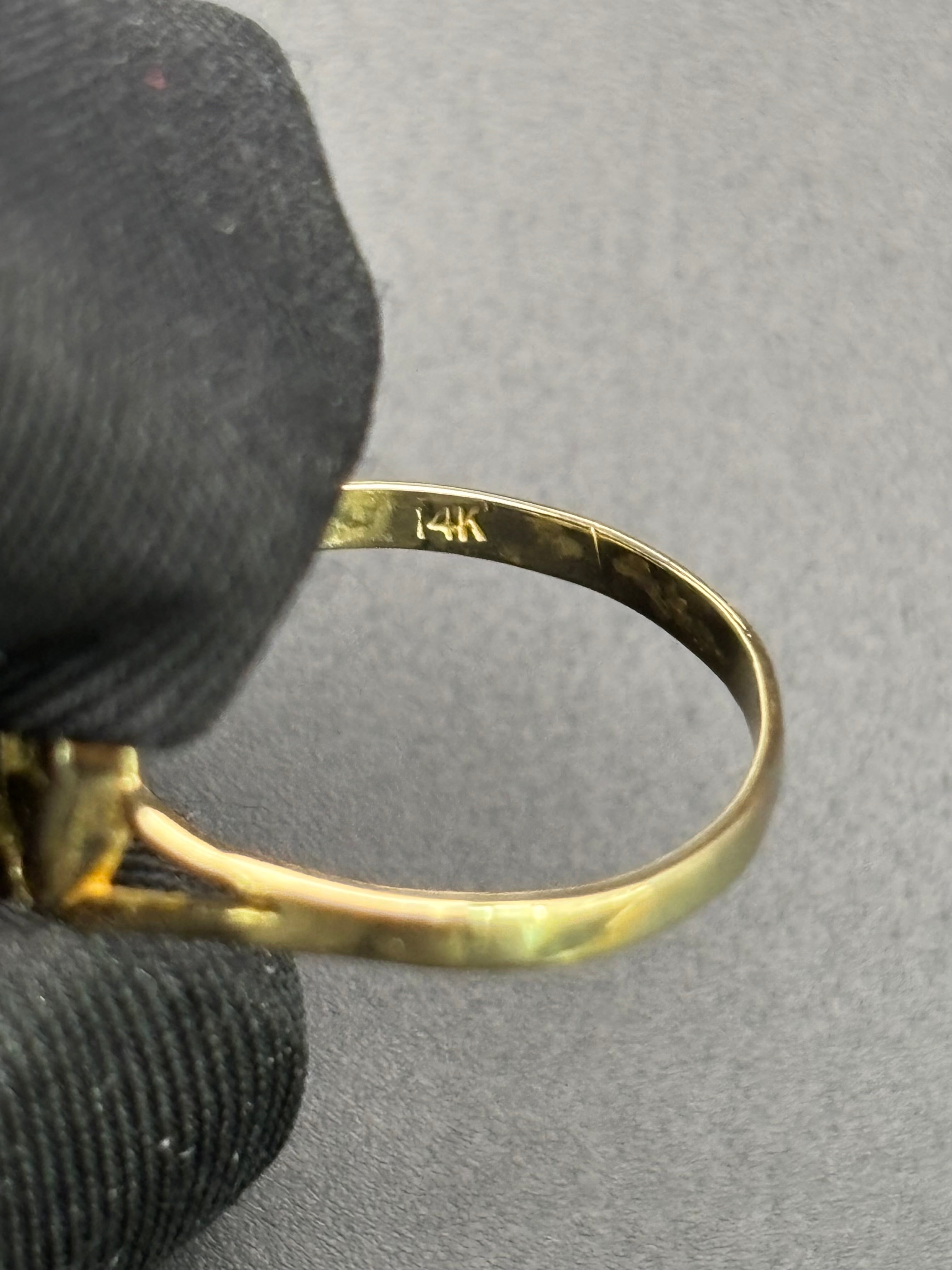 14k Solid Gold Nugget Ring Heart