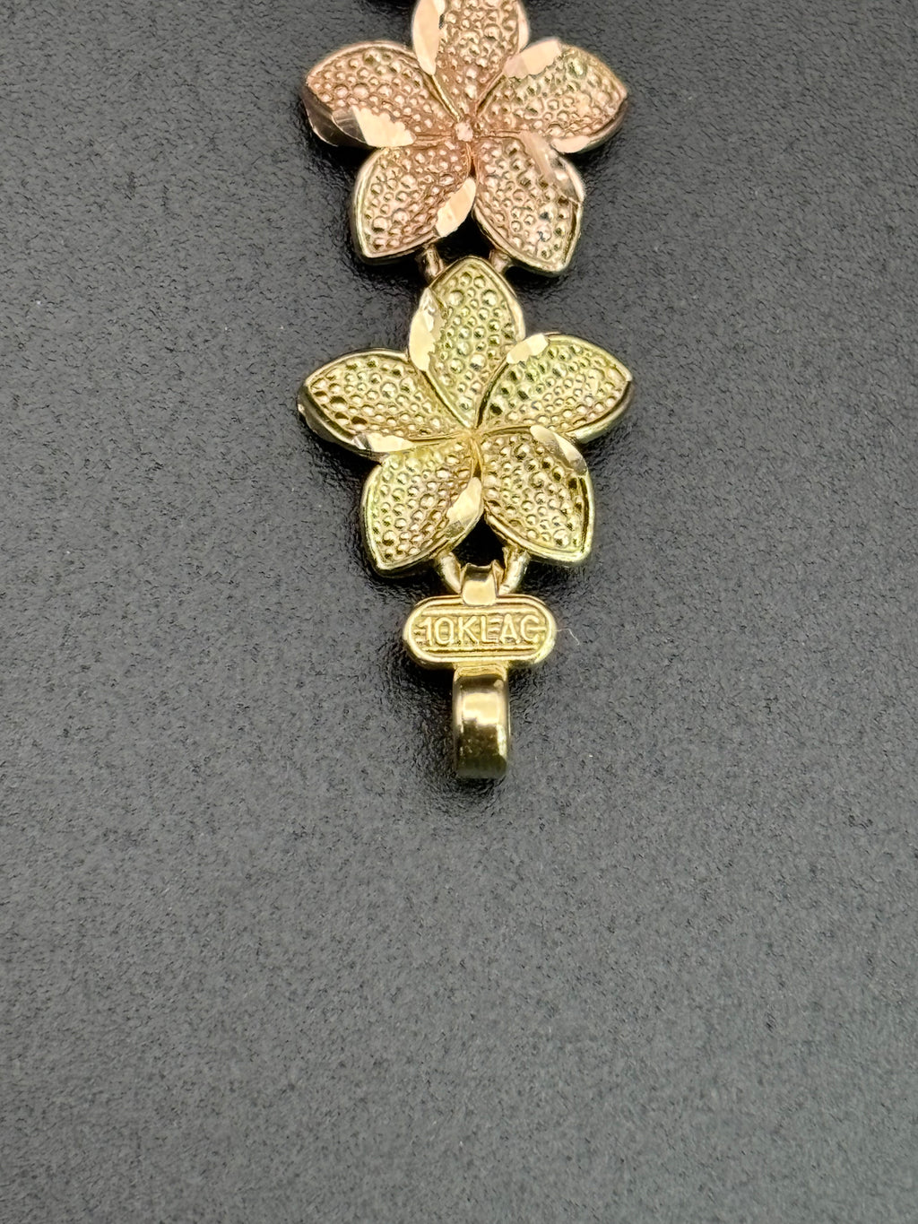 10k Solid Gold Bracelet Link Flowers