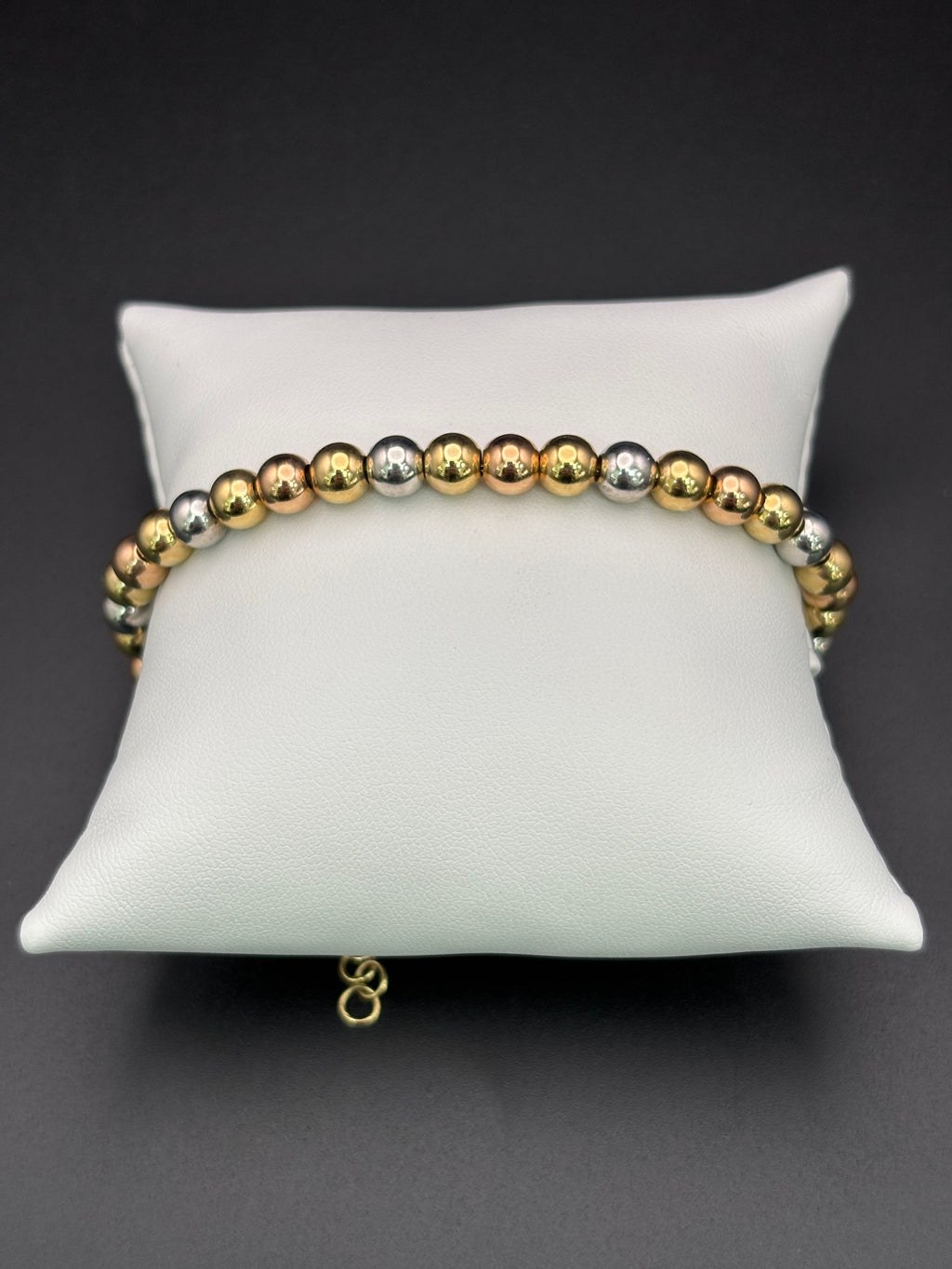 14k Solid Gold Fancy Bracelet Link Three Tones