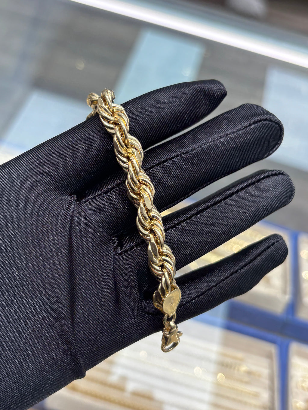 14K Gold Rope Chain Bracelet