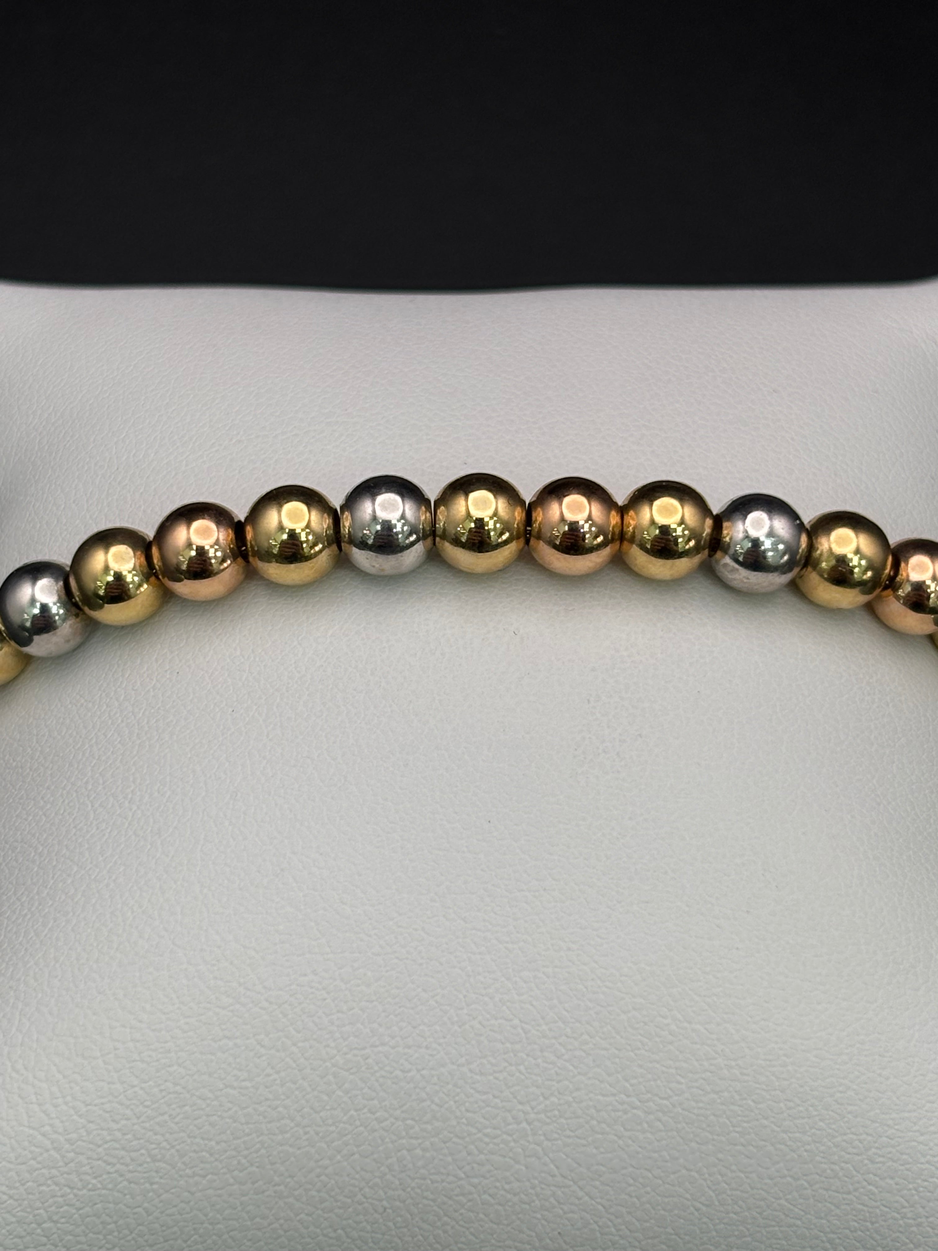 14k Solid Gold Fancy Bracelet Link Three Tones
