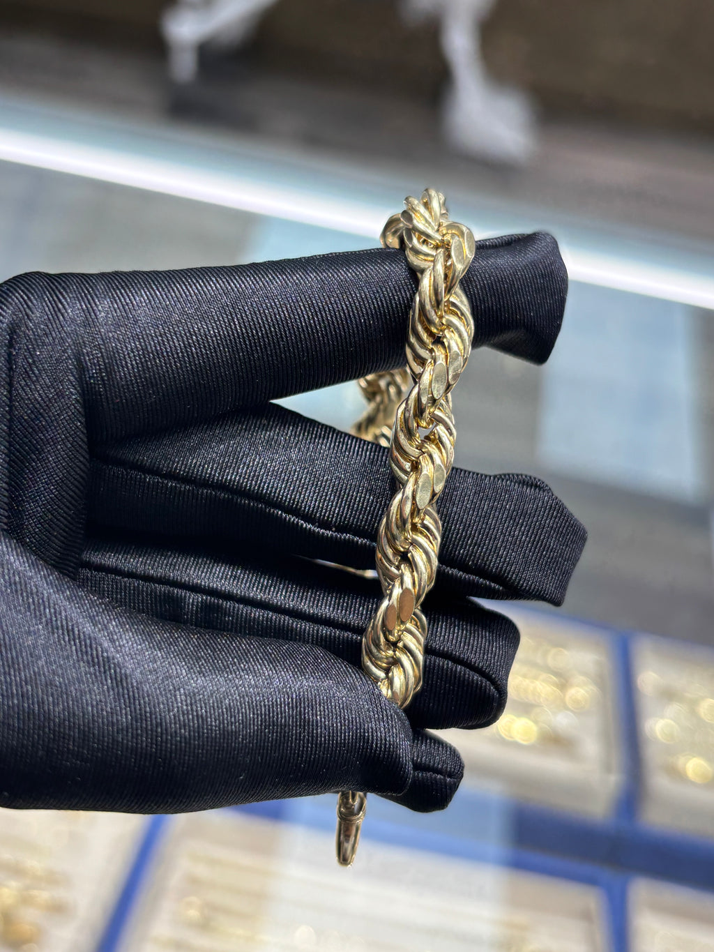 14K Gold Rope Chain Bracelet