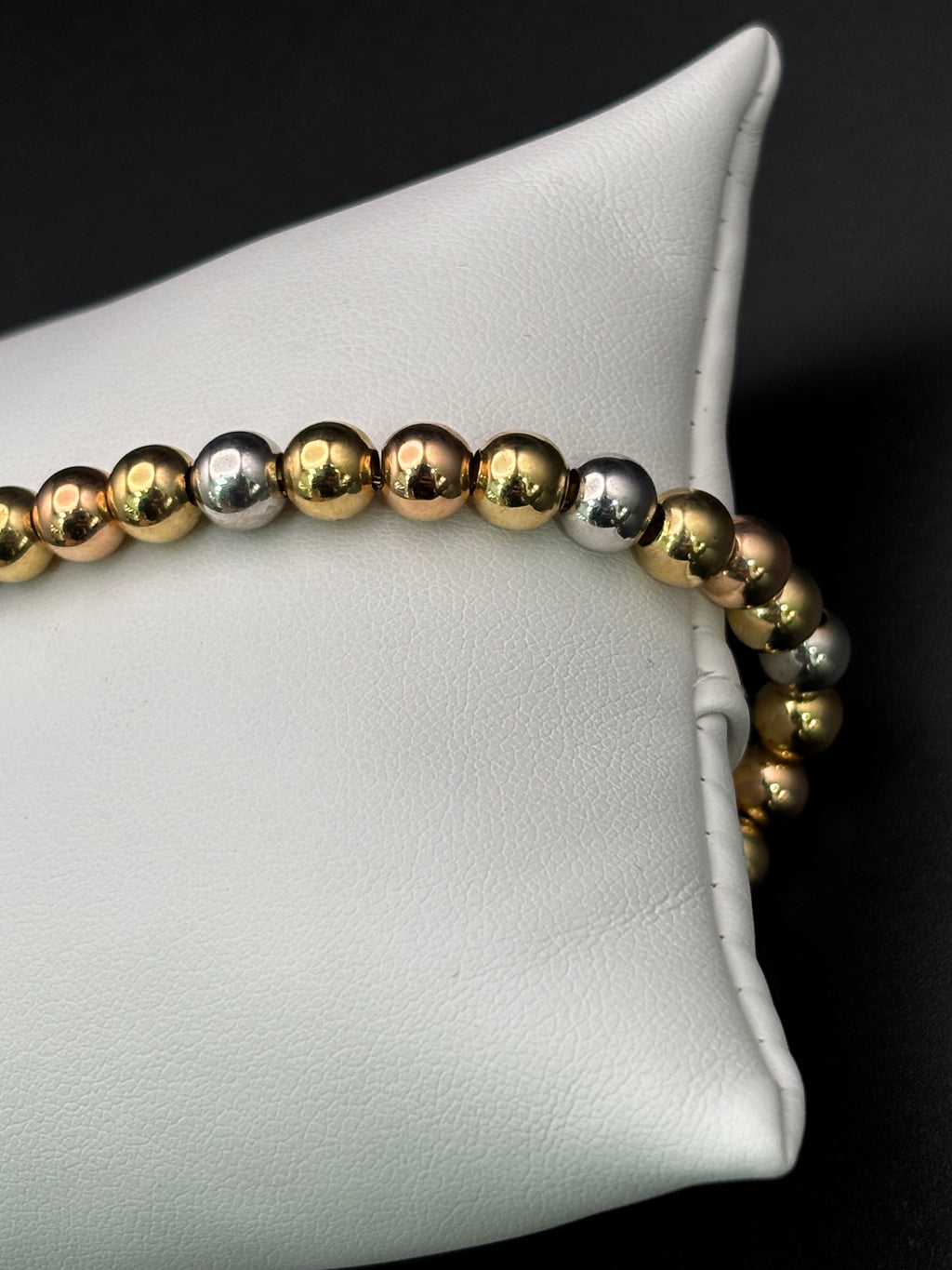 14k Solid Gold Fancy Bracelet Link Three Tones