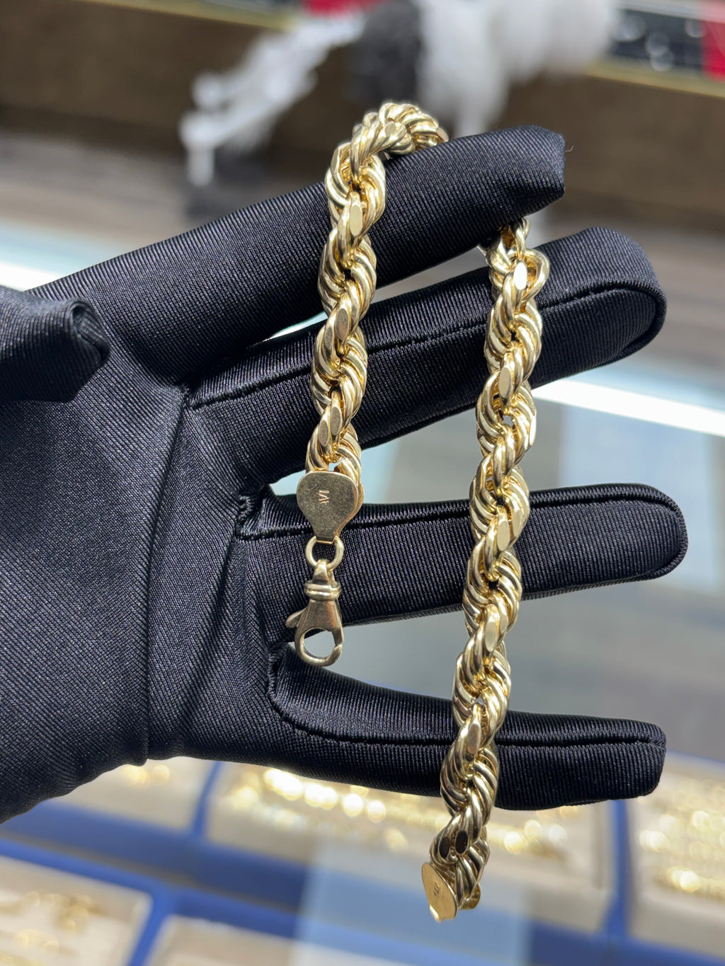 14K Gold Rope Chain Bracelet