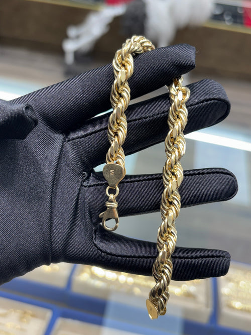 14K Gold Rope Chain Bracelet