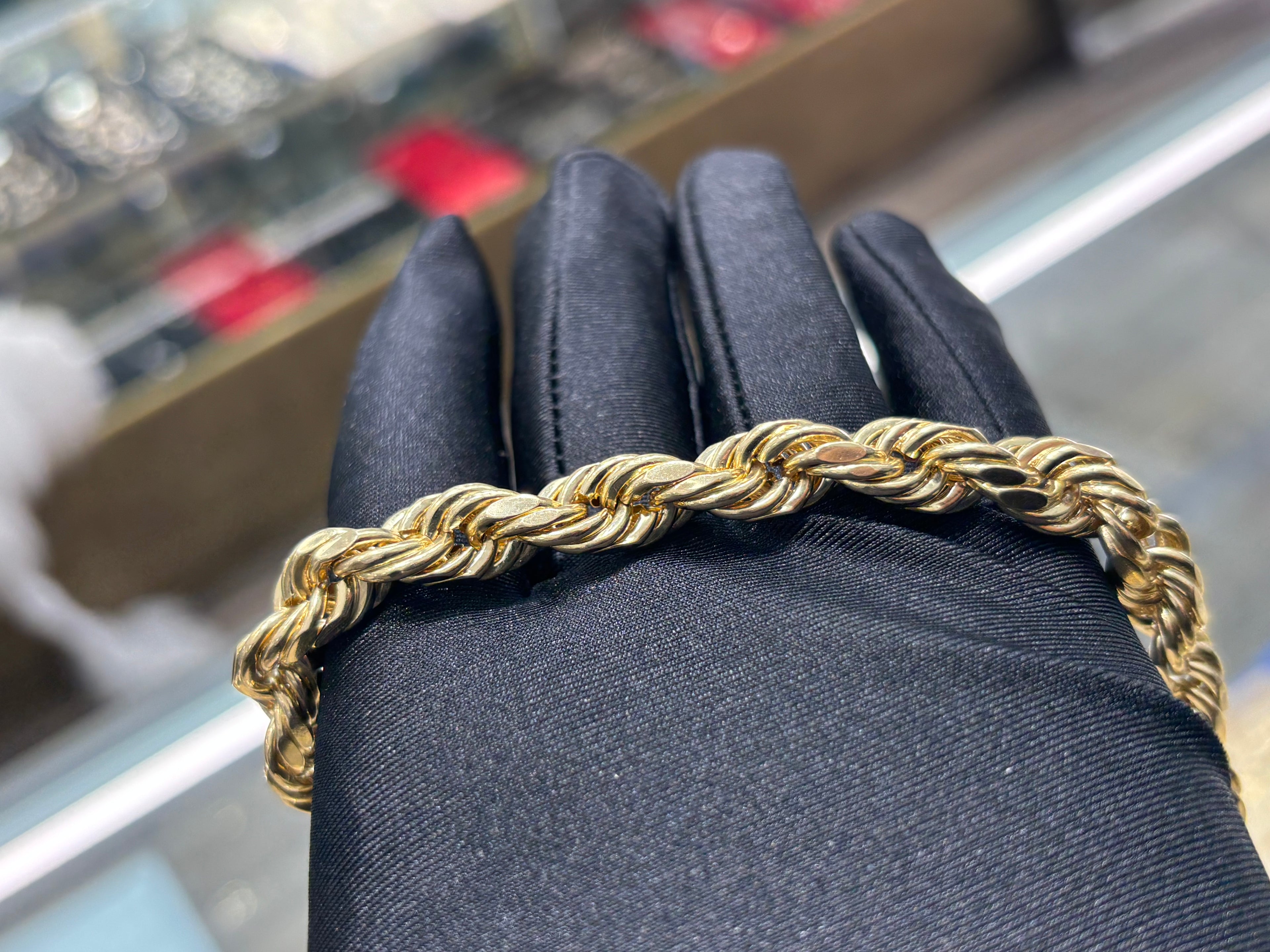 14K Gold Rope Chain Bracelet