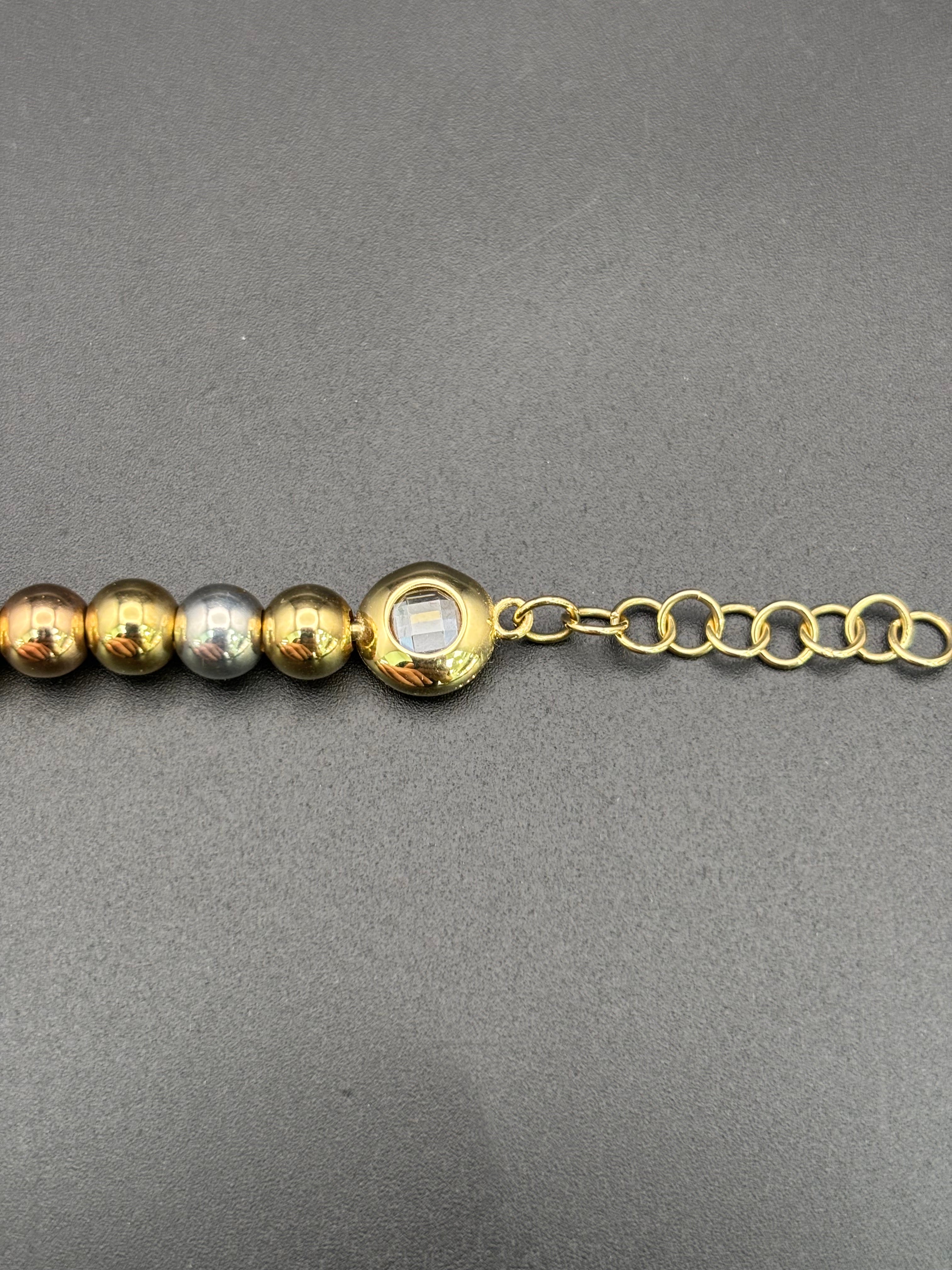 14k Solid Gold Fancy Bracelet Link Three Tones